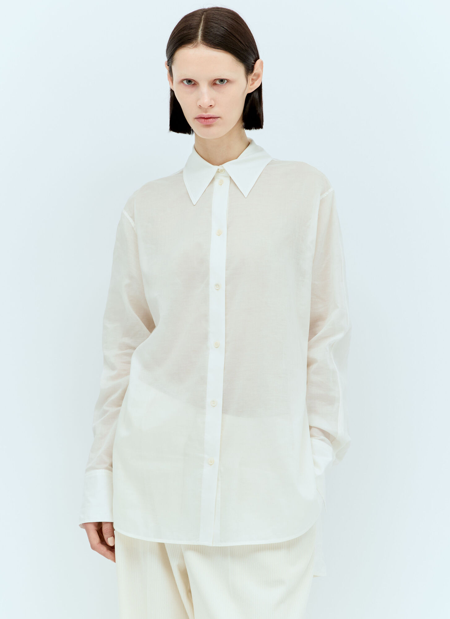 Shop Totême Kimono-sleeve Shirt In White