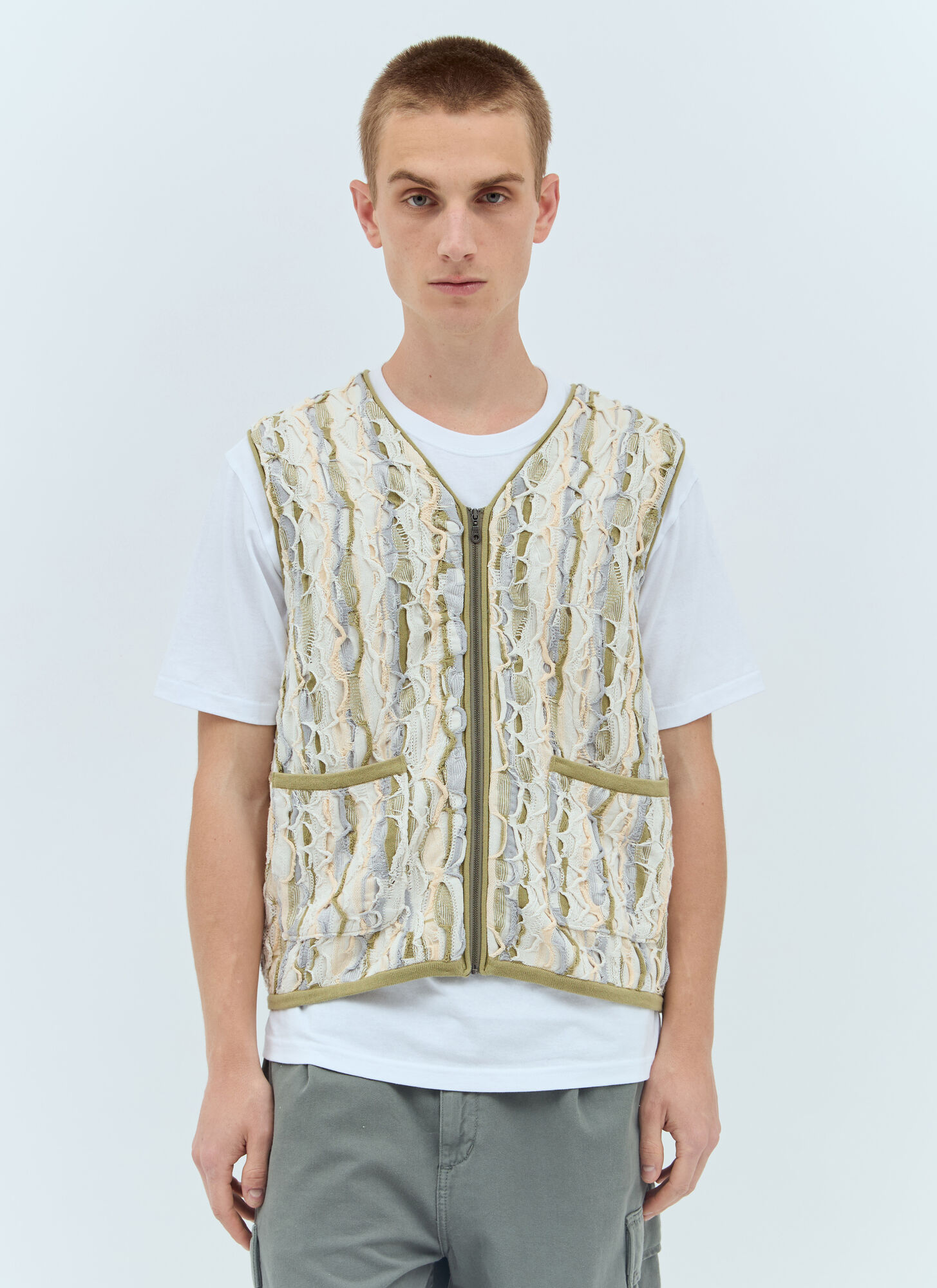 Shop Thisisneverthat 3d Cable Vest In Green