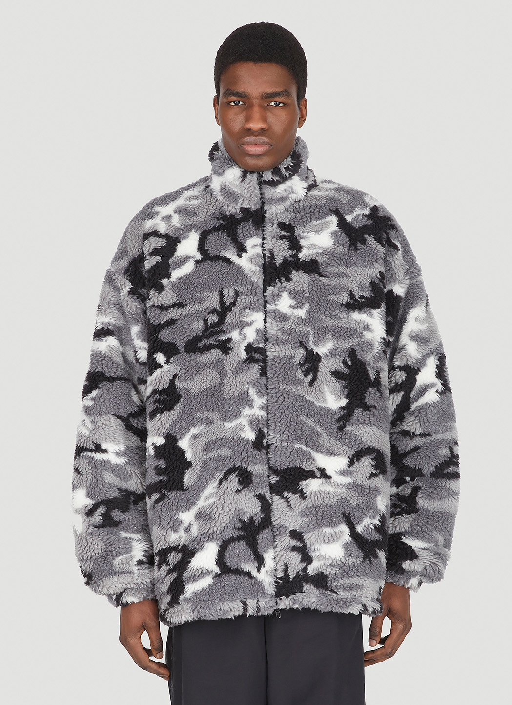 Balenciaga Men's Camouflage Fleece Jacket in Grey | LN-CC®