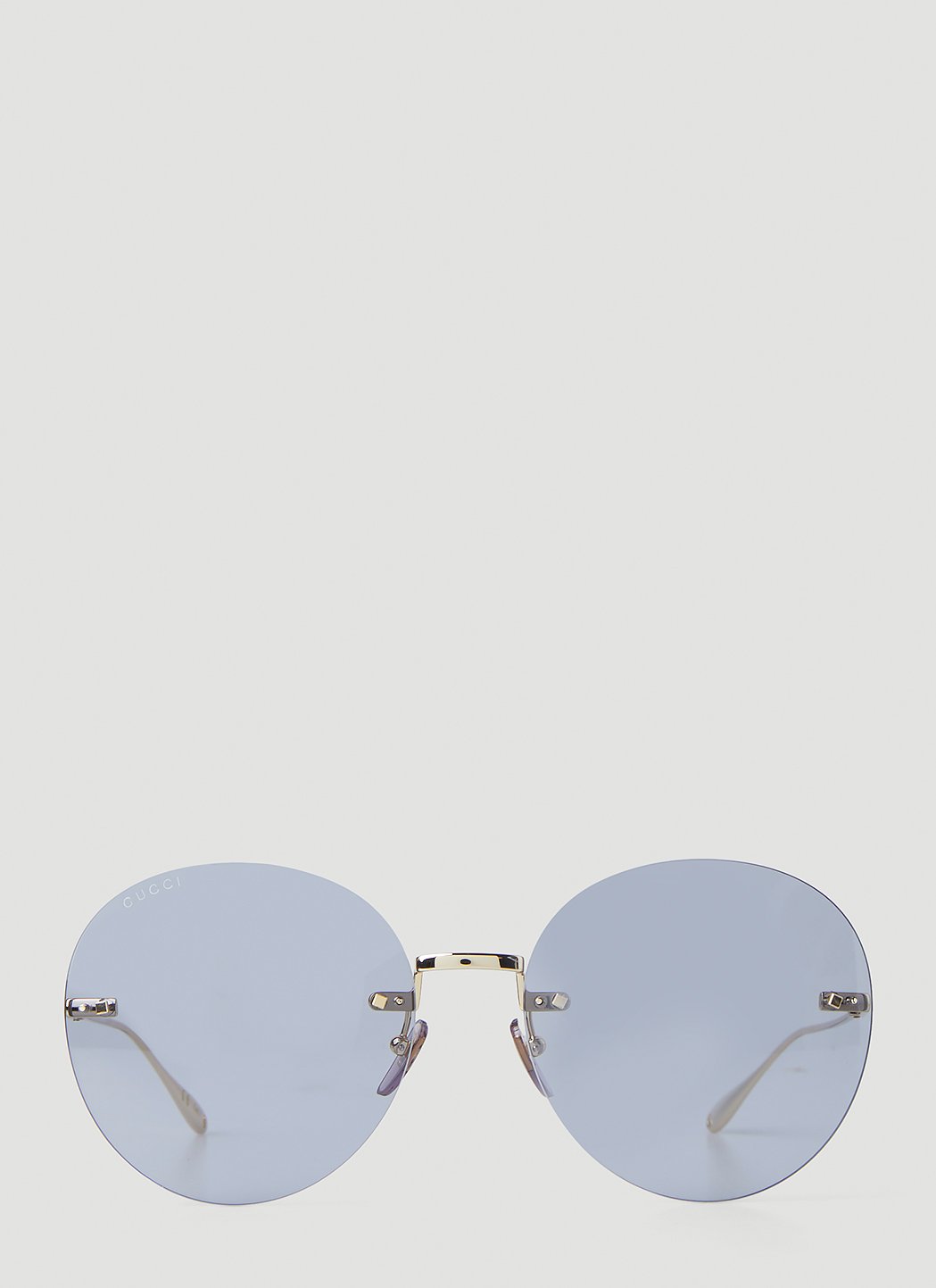 Gucci round cheap rimless sunglasses