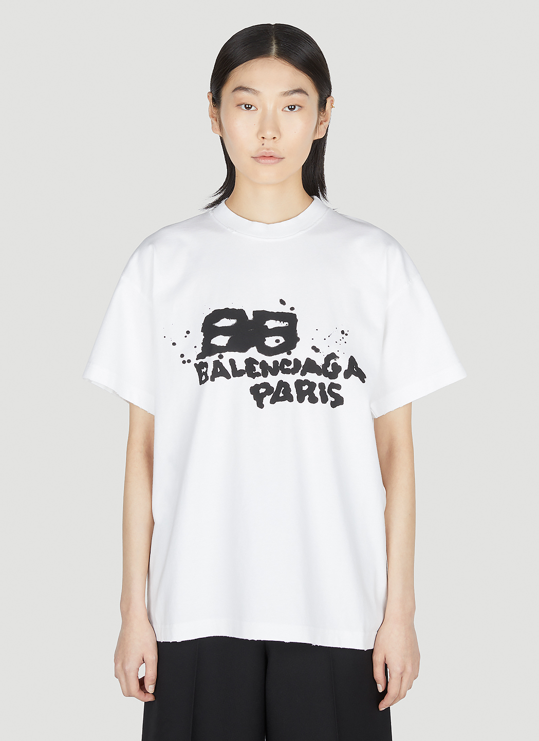 Balenciaga Logo Print T-Shirt in White | LN-CC