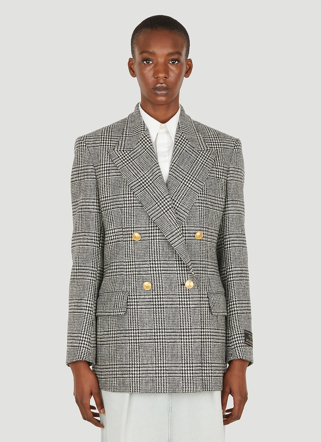 Houndstooth double outlet breasted blazer