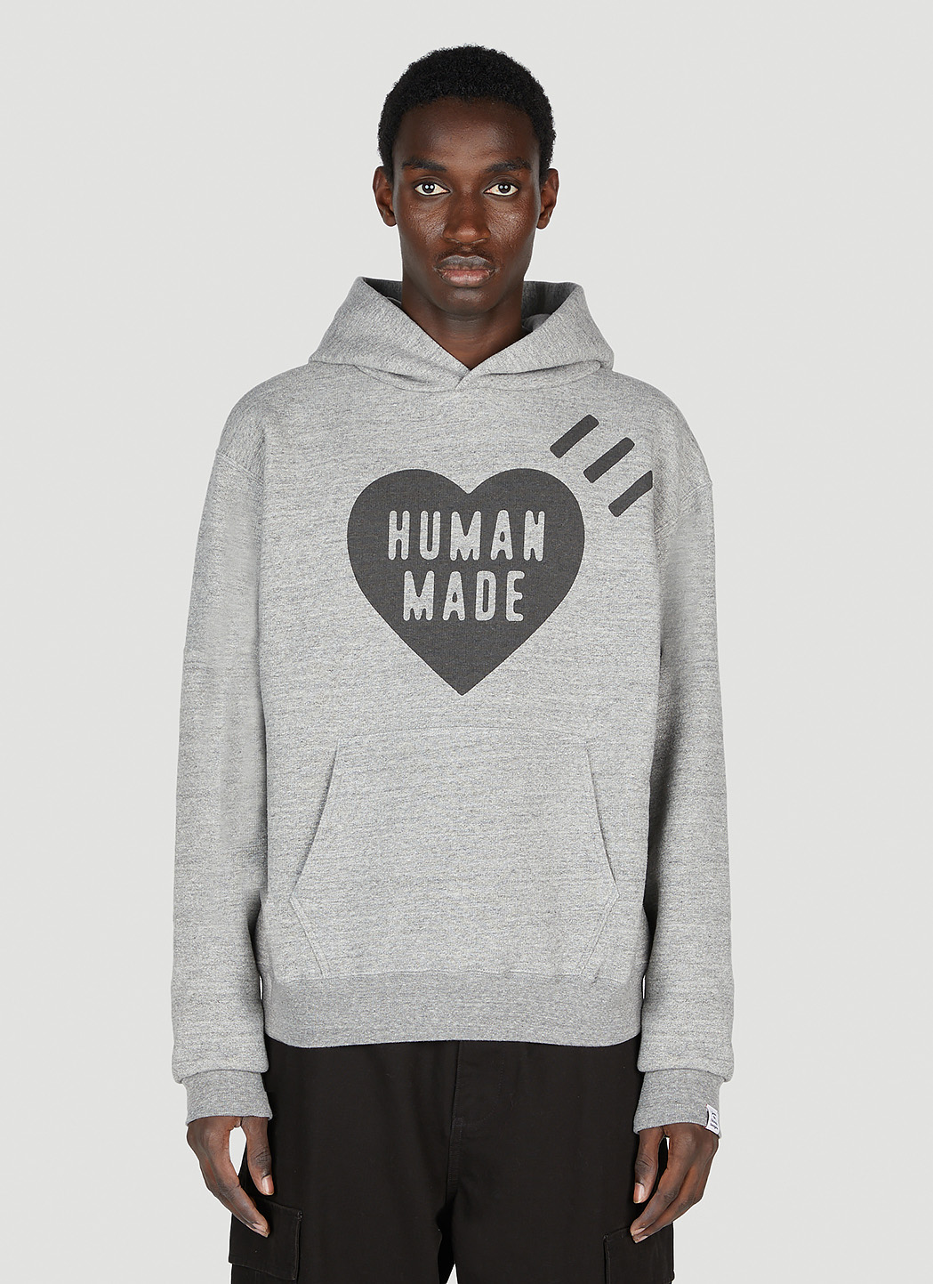 Human Made Logo Print Hooded Sweatshirt in Grey | LN-CC®