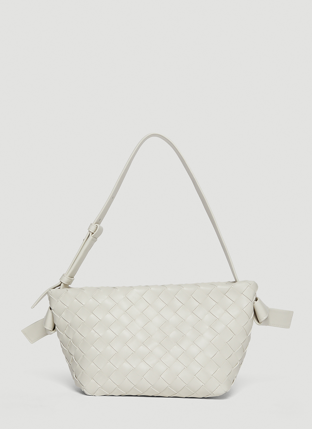 White Mini Intrecciato-leather cross-body bag, Bottega Veneta