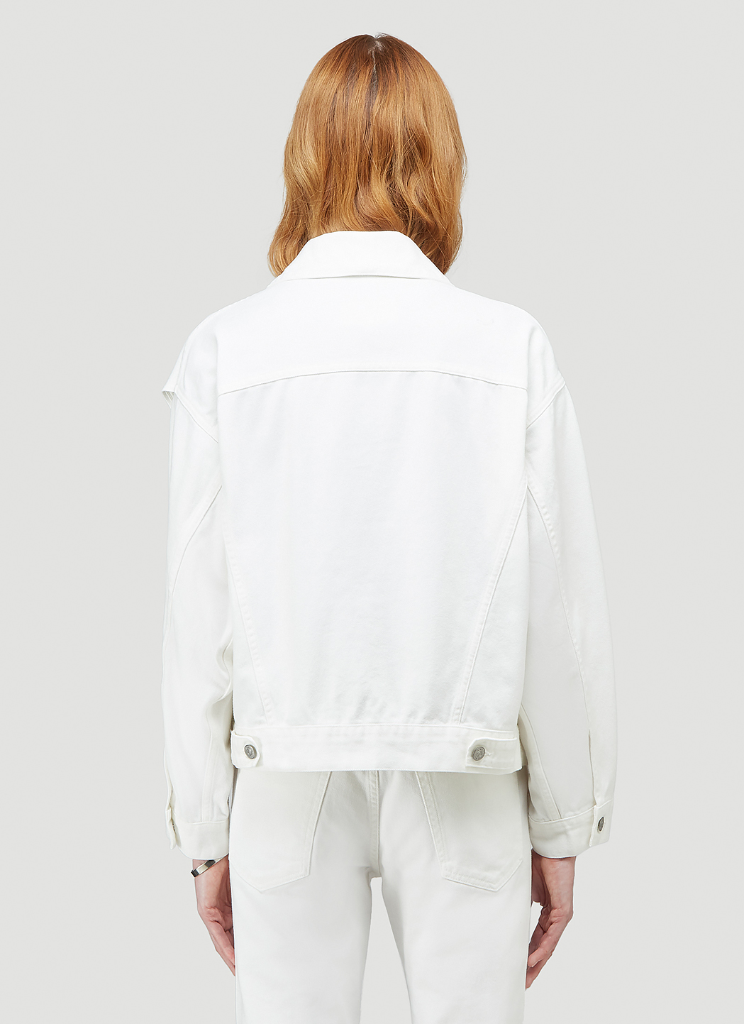 MM6 Maison Margiela Women's Sports Denim Jacket in White | LN-CC