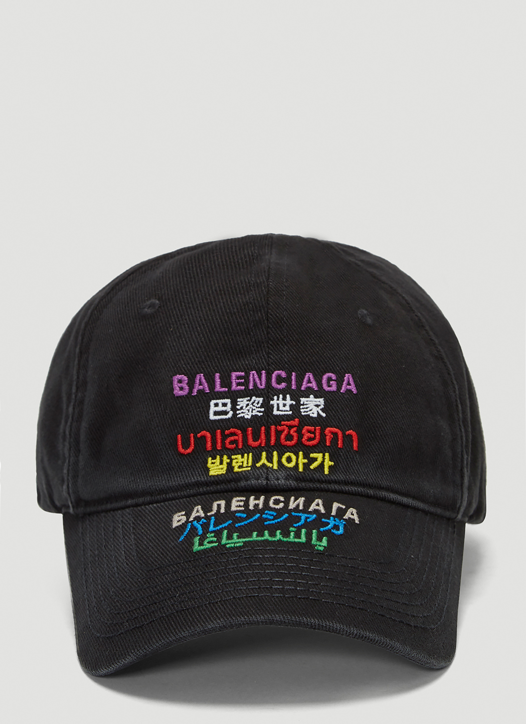 Balenciaga Men's Multilanguages Baseball Cap in Black | LN-CC
