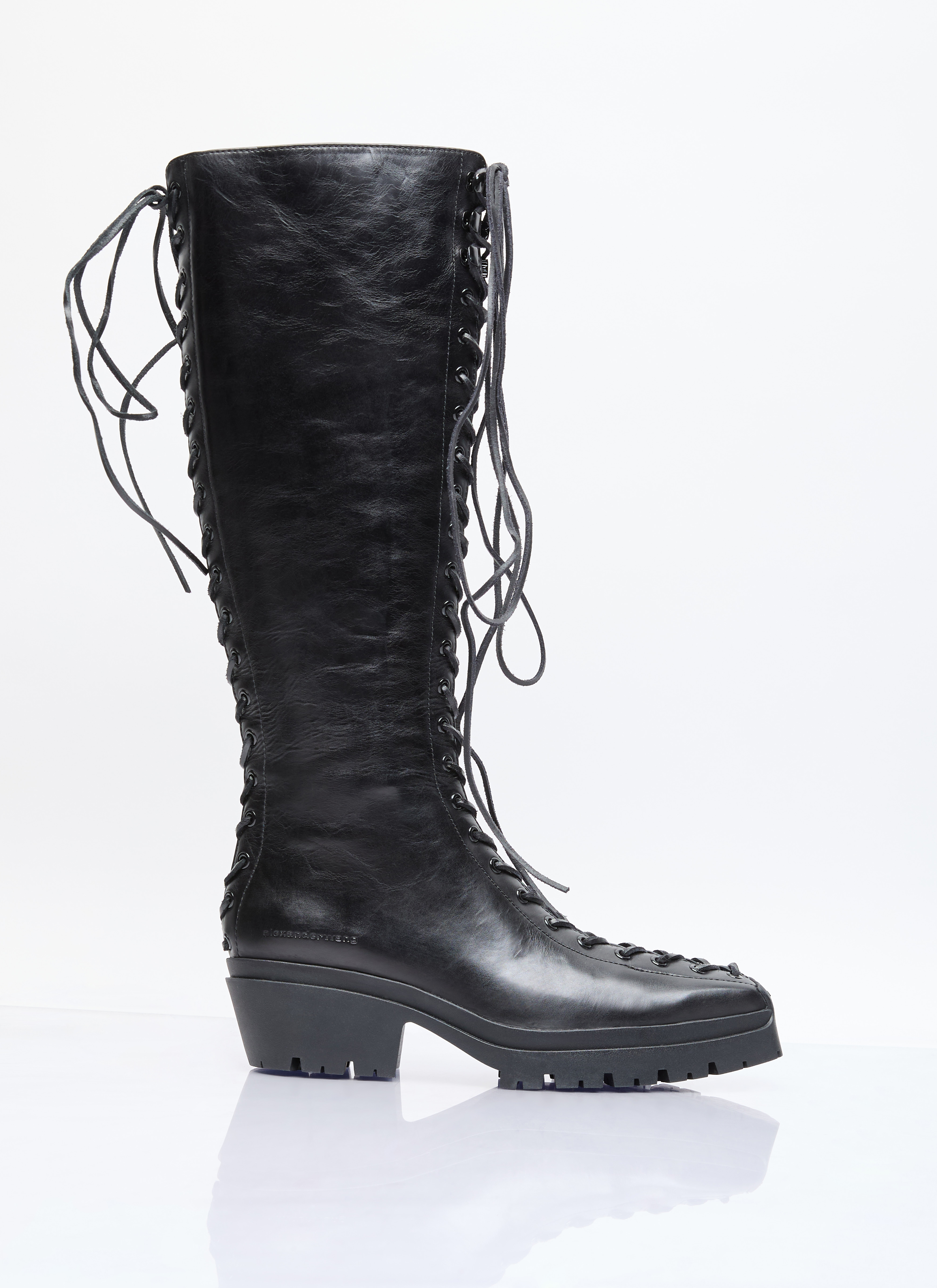 Alexander Wang Women's Terrain Lace-Up Knee-High Boots in Black 