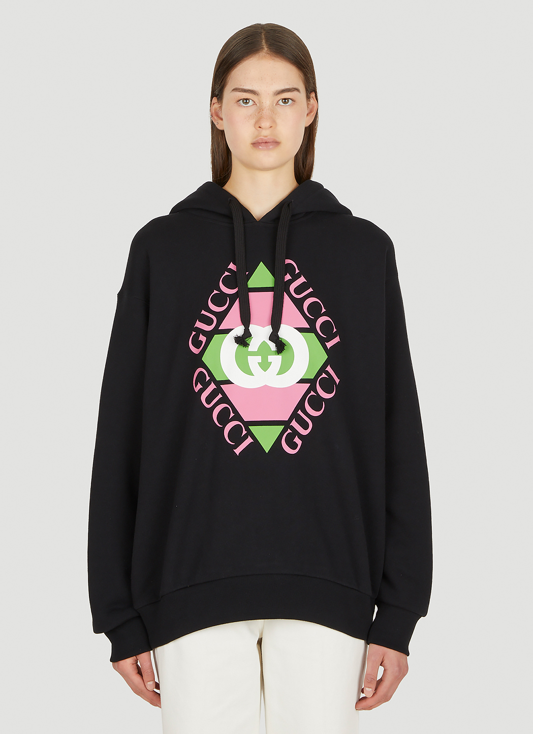 Black gucci logo hoodie online