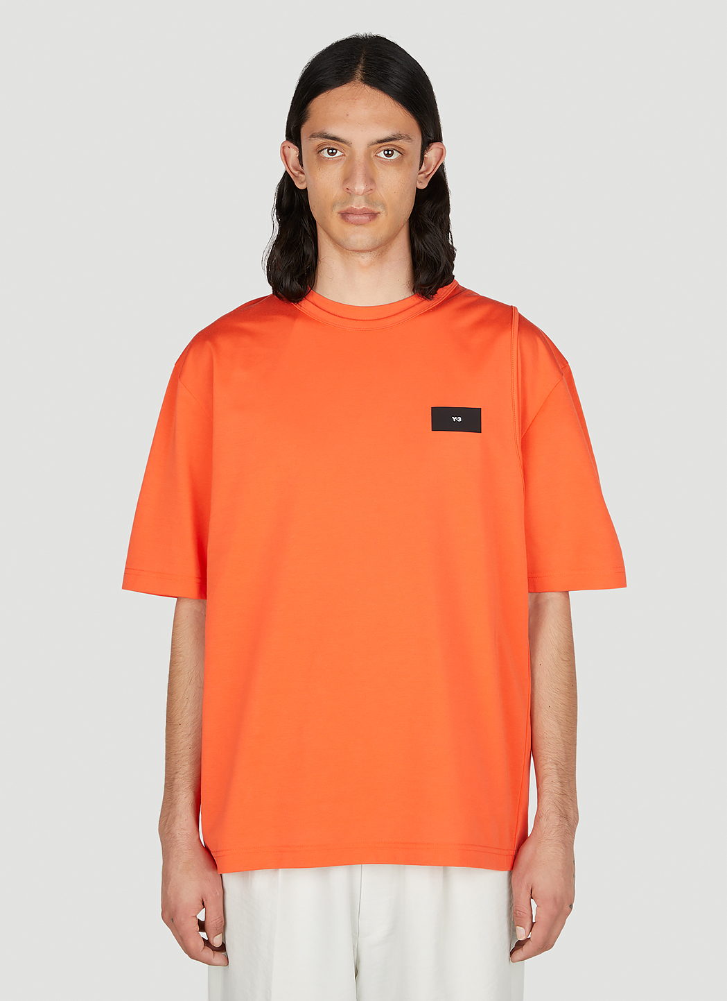 Y-3 Men's' Logo Patch T-Shirt in Orange | LN-CC®