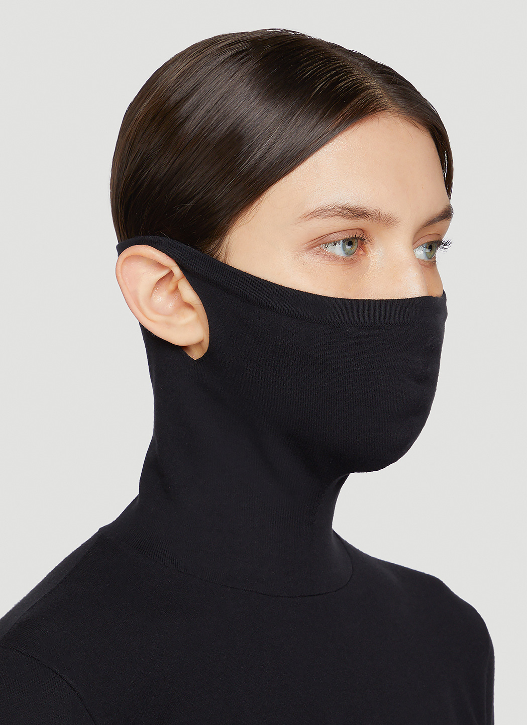 Balenciaga Women's Mask Turtleneck Top in Black | LN-CC