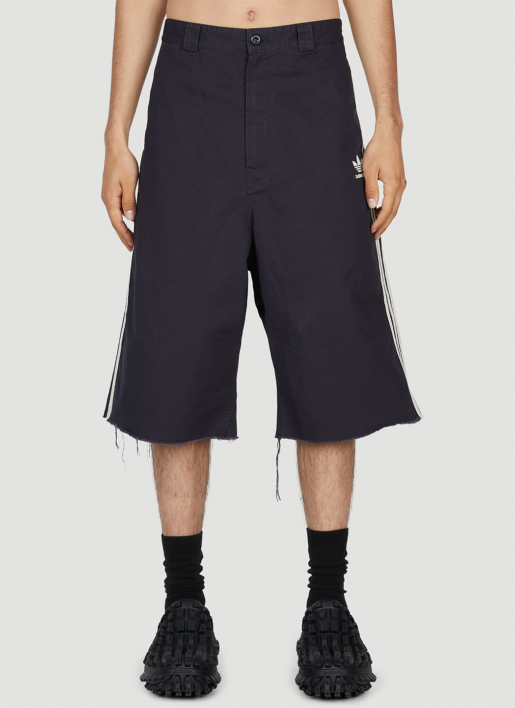 Balenciaga x adidas Men's Baggy Denim Shorts in Navy | LN-CC®