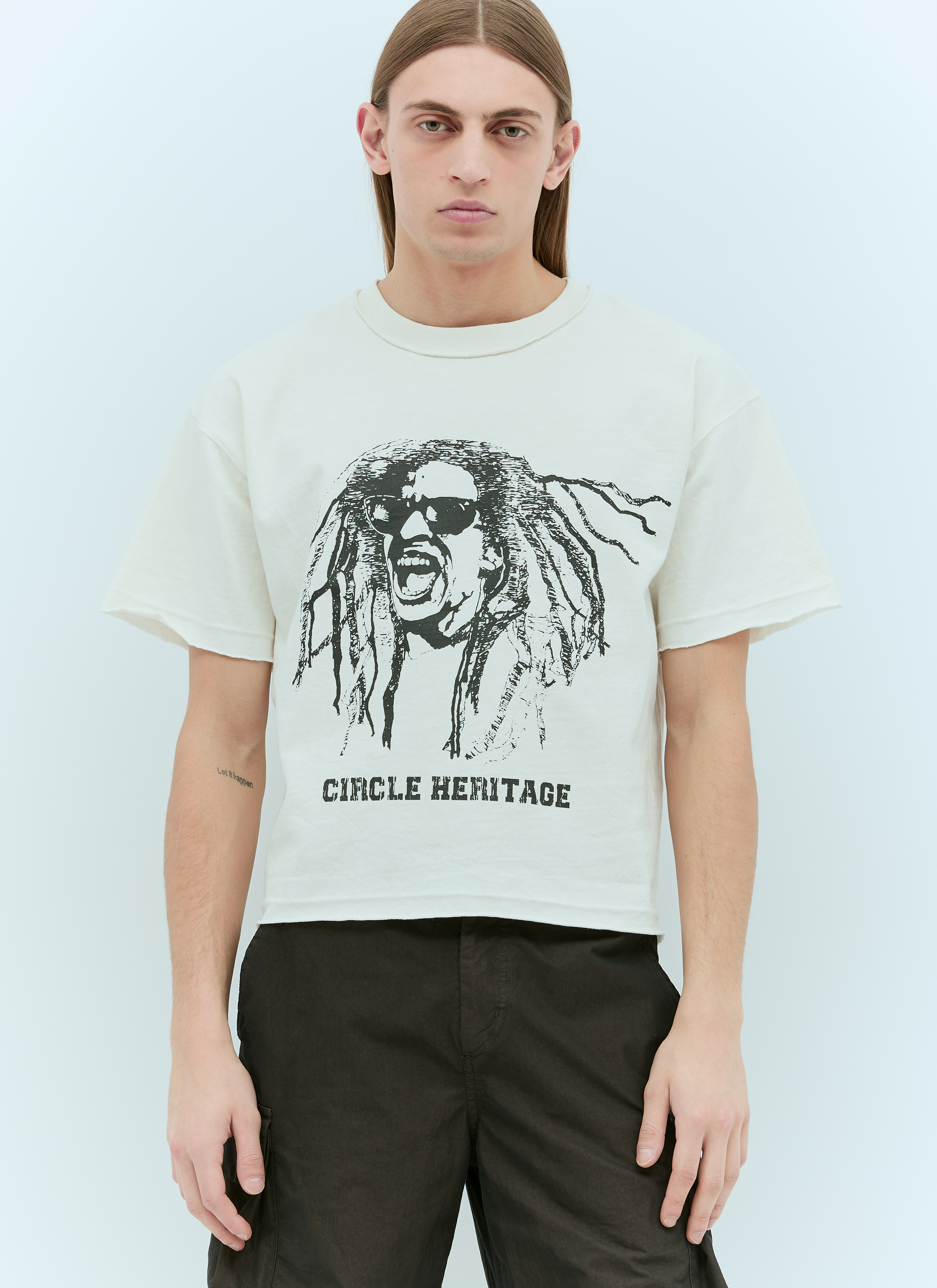 CIRCLE HERITAGE Raw Trims T-Shirt in White | LN-CC®