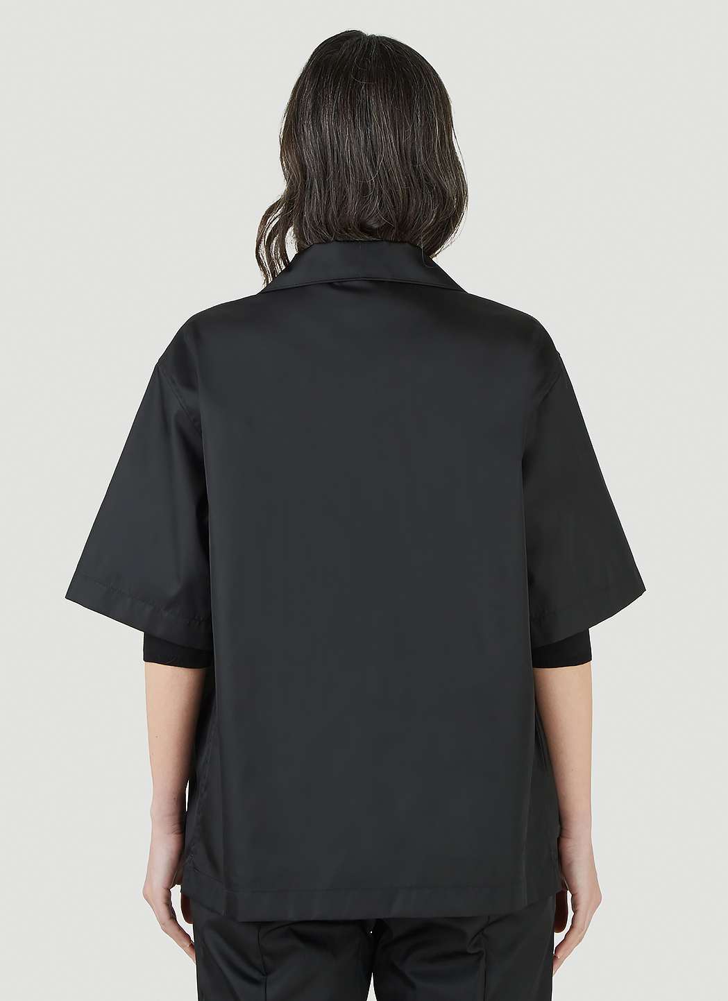 Prada Women's Re-Nylon Oversized Shirt in Black | LN-CC