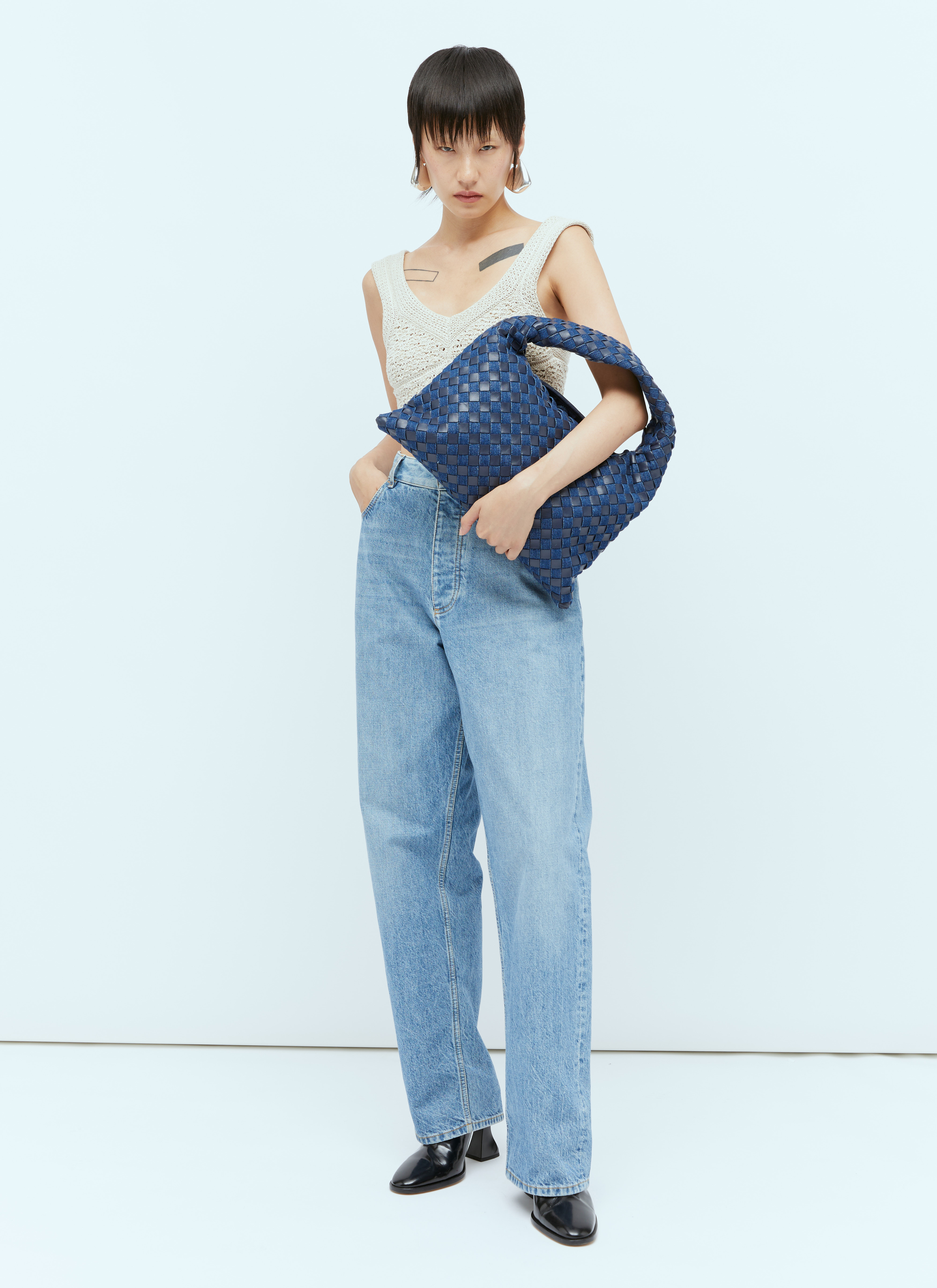 Bottega Veneta Women's Small Hop Shoulder Bag in Blue | LN-CC®