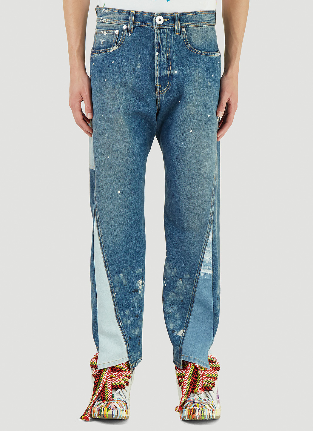 Lanvin X Gallery Dept. Men's Cut Jeans in Blue | LN-CC