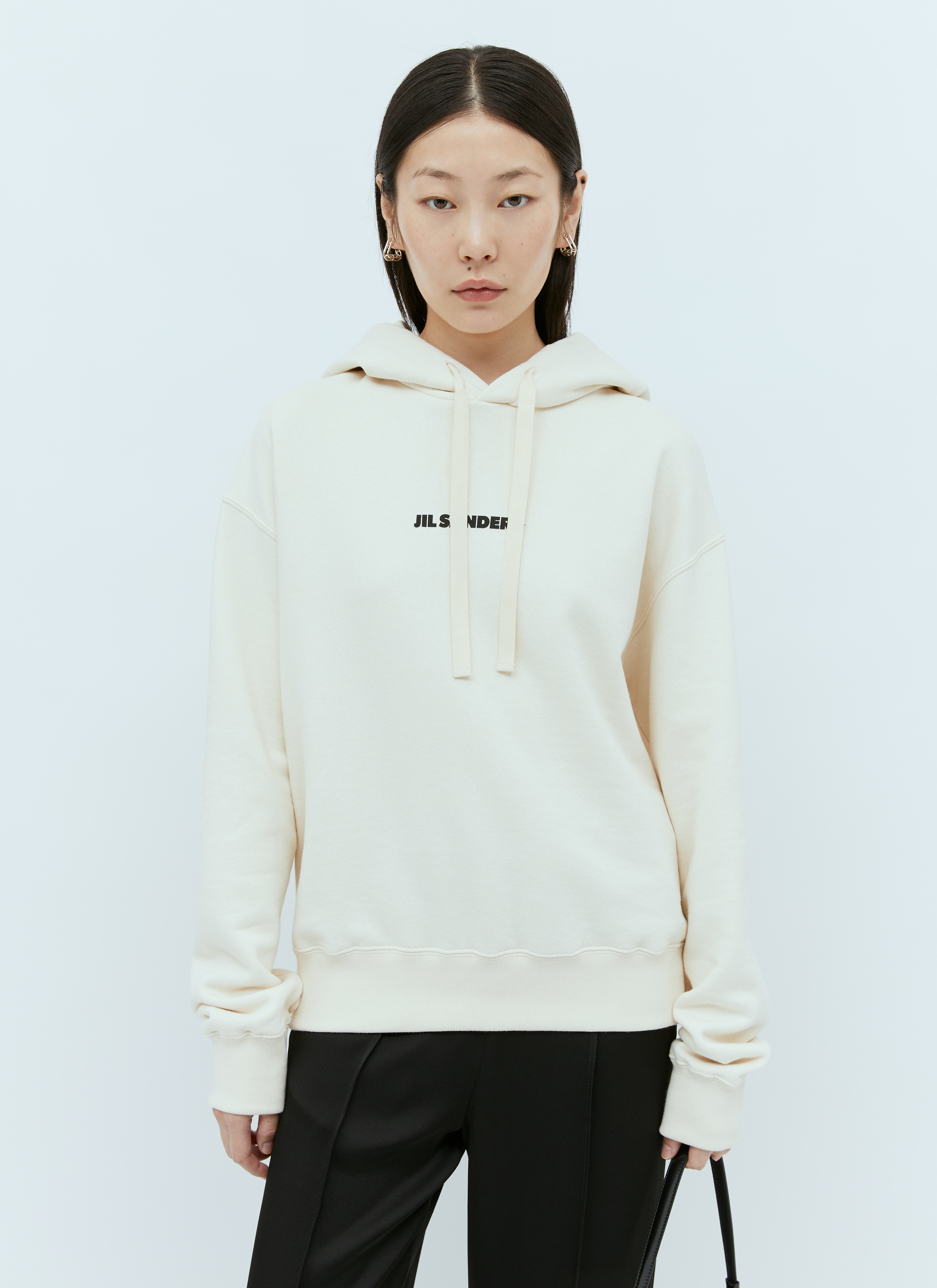 Jil Sander+ Felpa Hooded Sweatshirt in Cream | LN-CC®