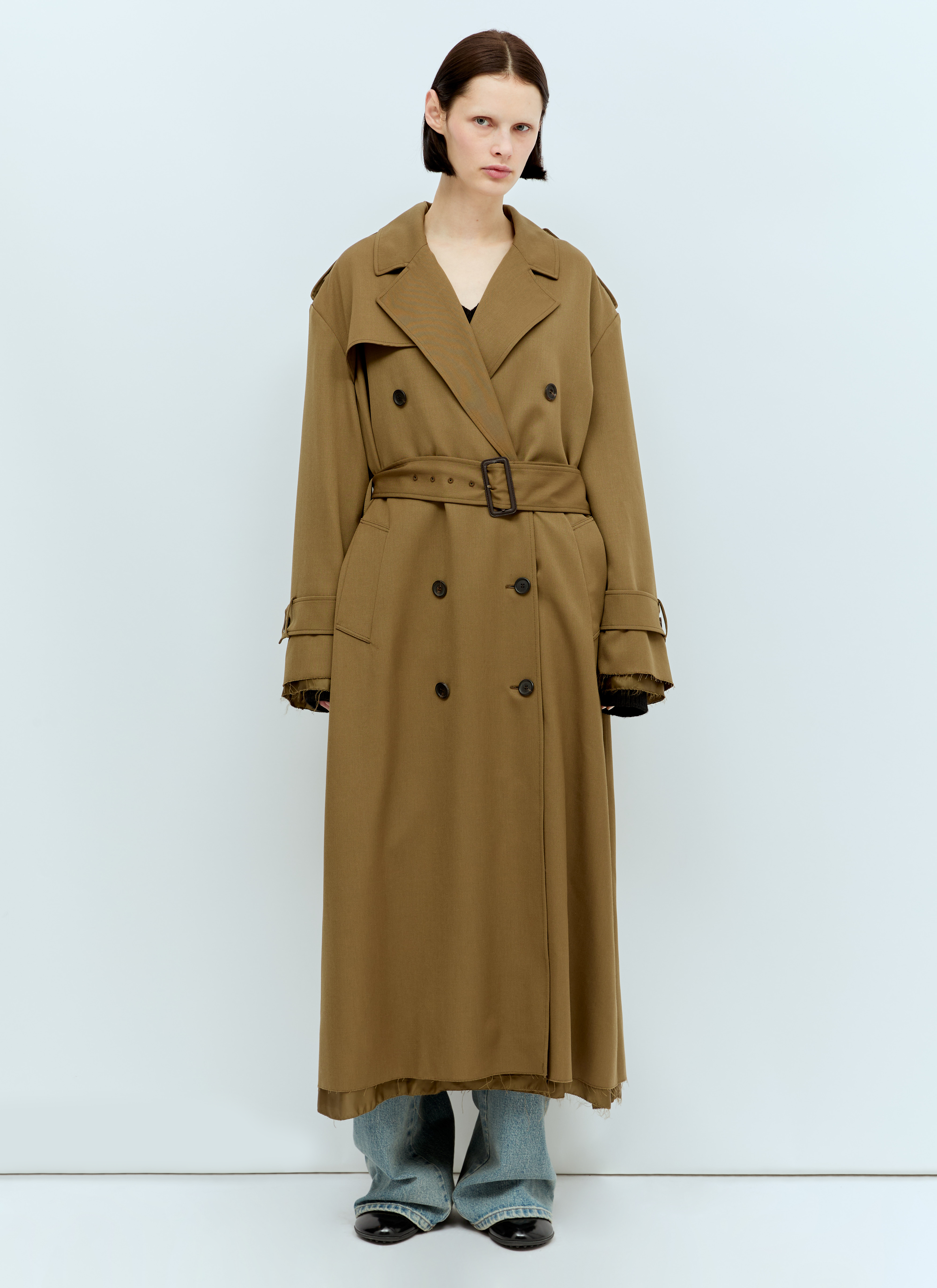 Double-Breasted Gabardine Trench Coat