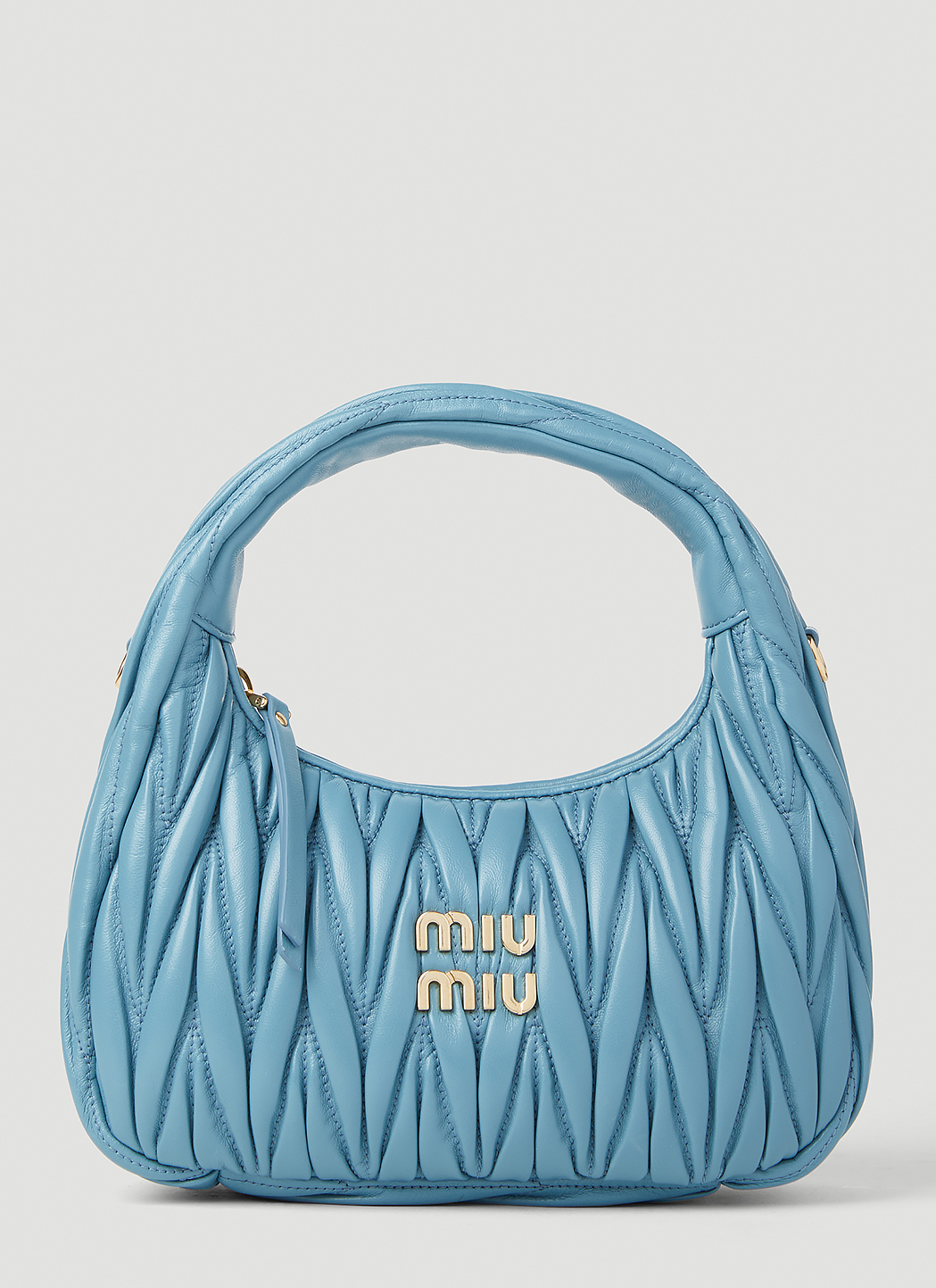 Miu Miu Women's Wander Matelassé Hobo Bag in Blue | LN-CC®