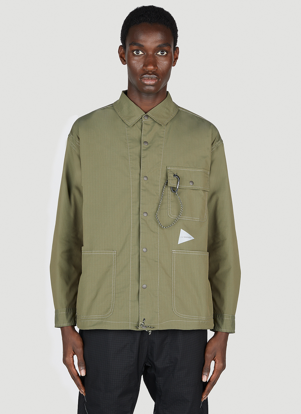 And Wander Dry Overshirt in Khaki LN CC