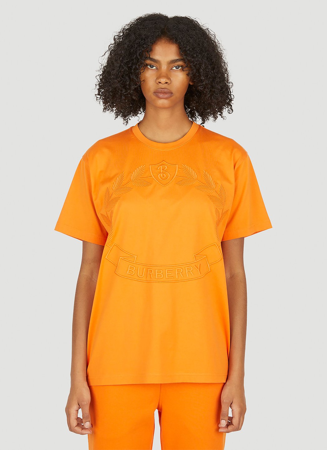 Burberry monogram-print silk shirt - Orange