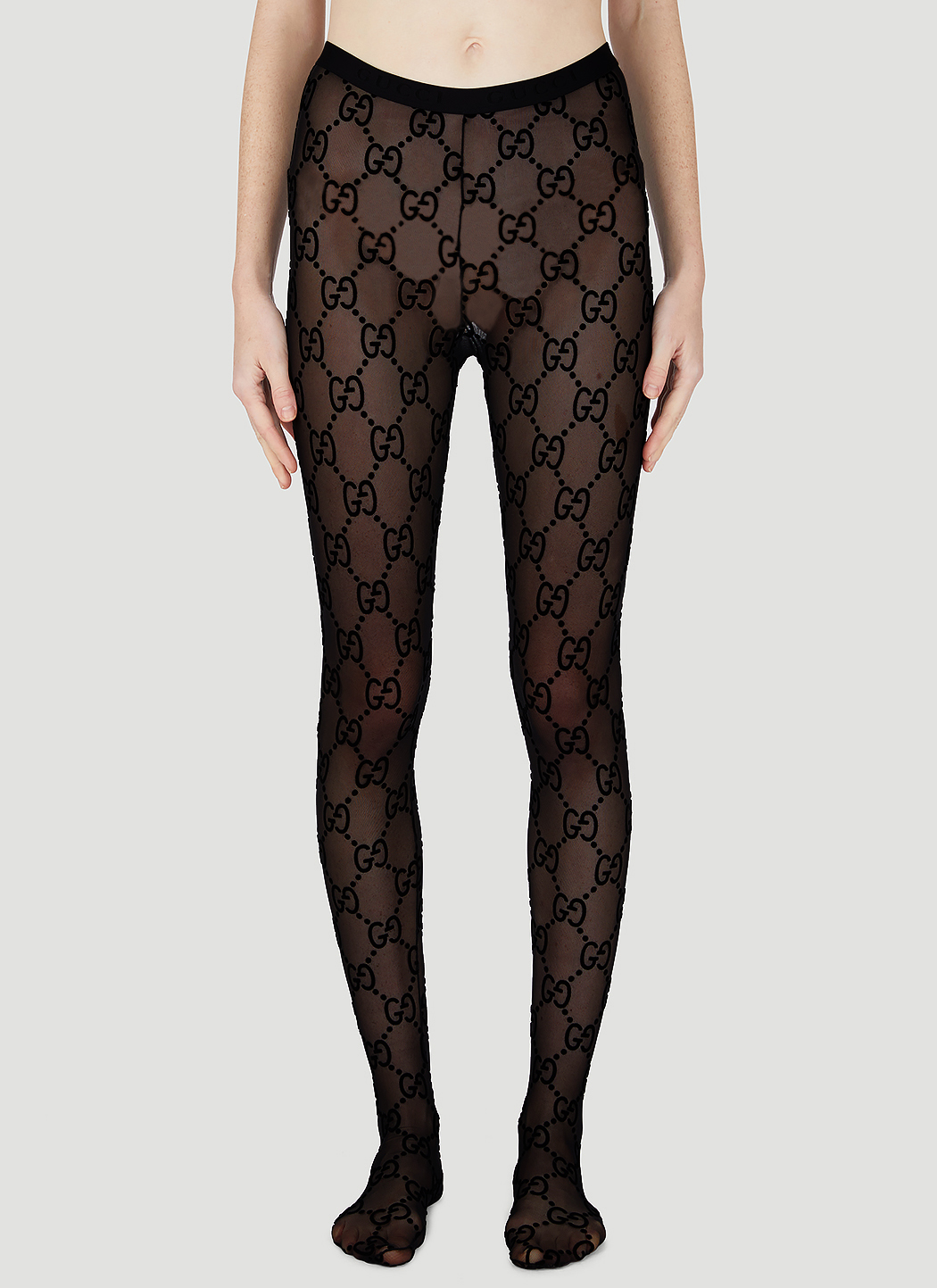 Gucci Gg Knit Tights In Grey