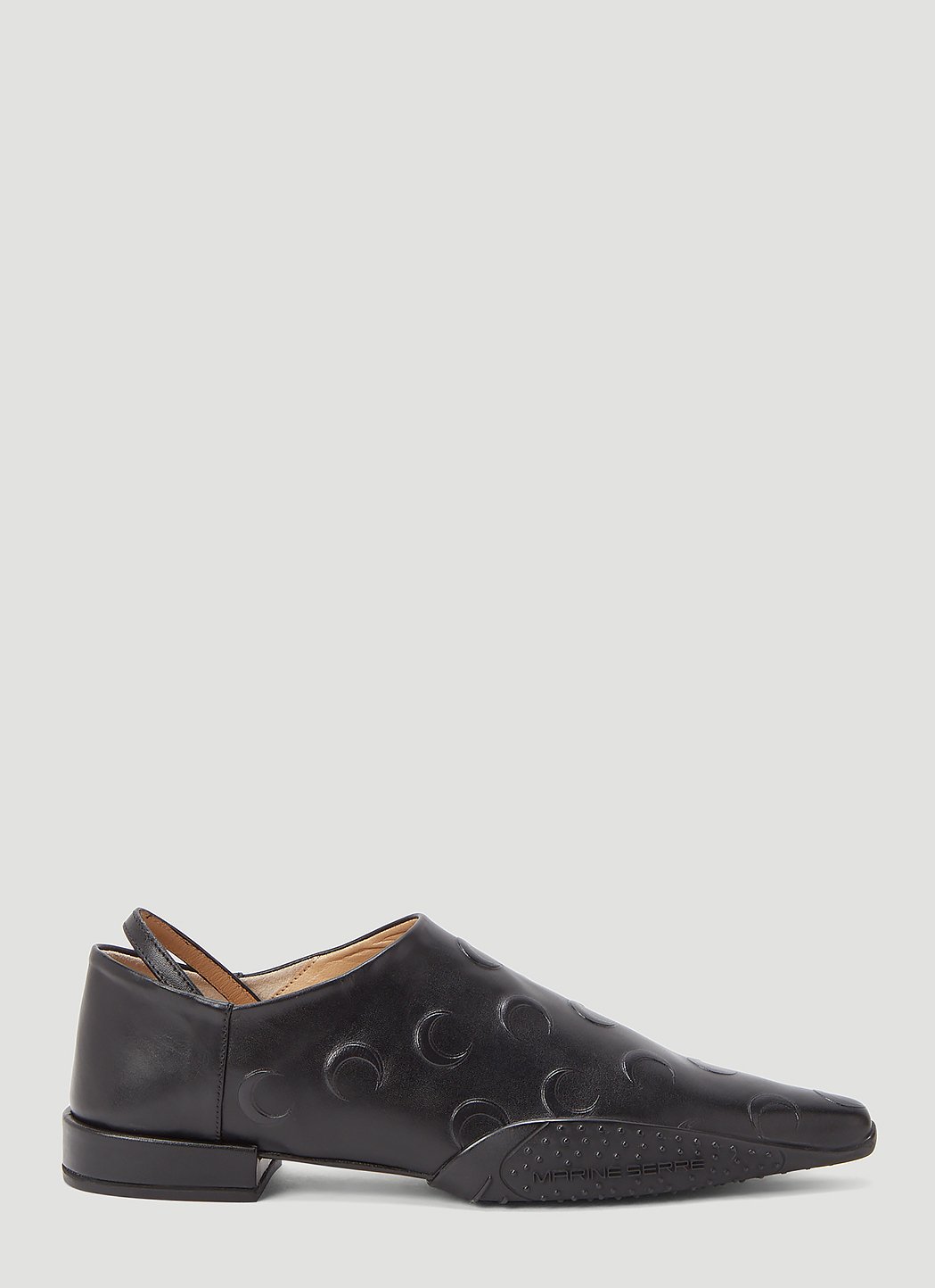 Marine Serre Flat Babouche Shoes in Black | LN-CC