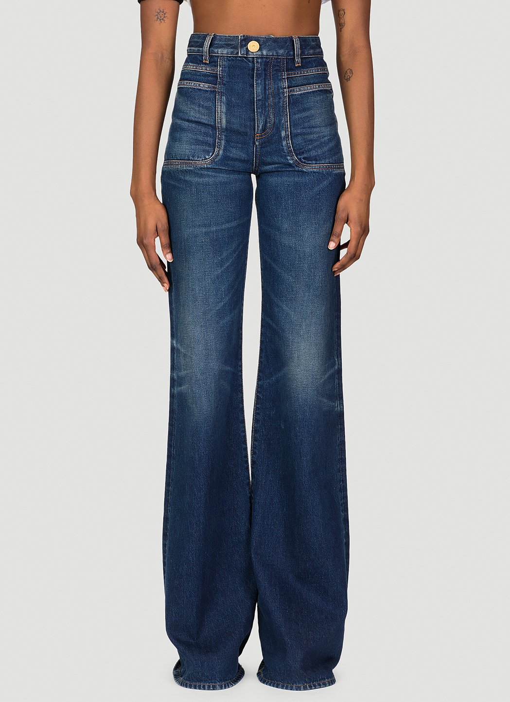 Balmain denim discount pearl rose