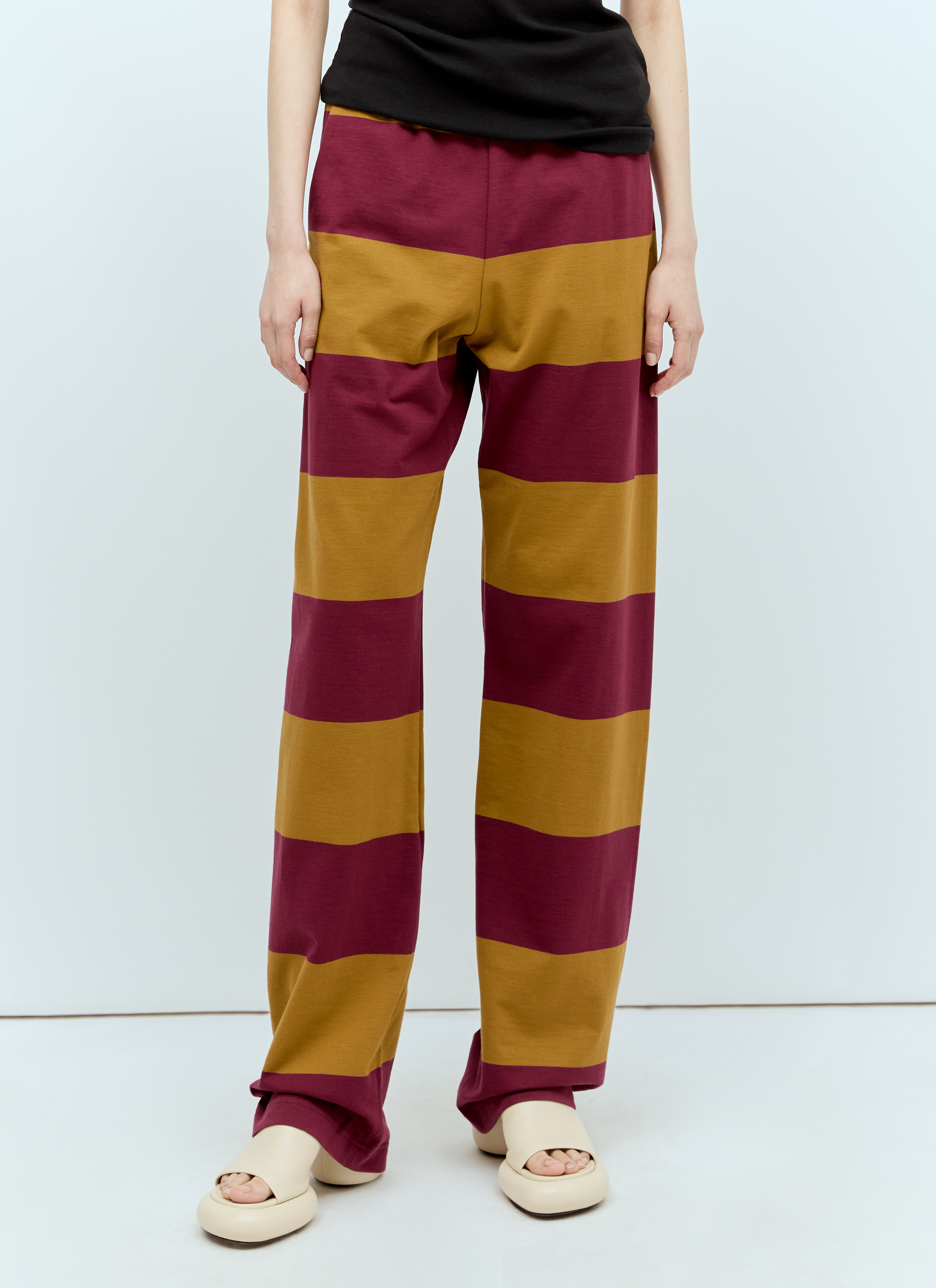 Dries Van Noten Women s Stripe Track Pants in Yellow LN CC