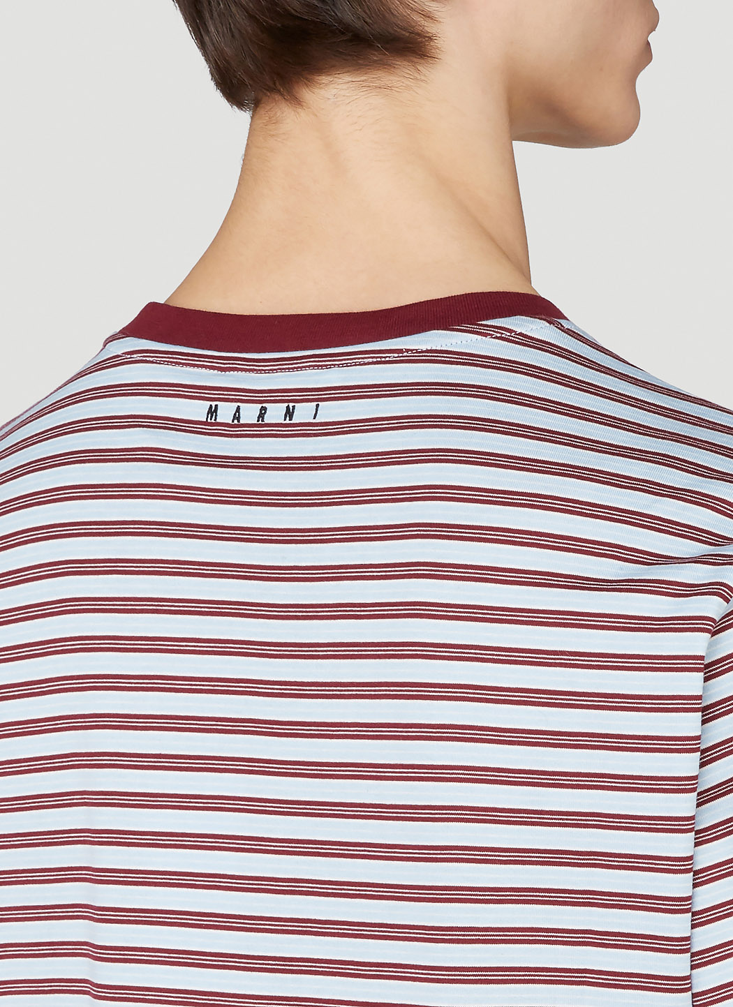 red strip t shirt