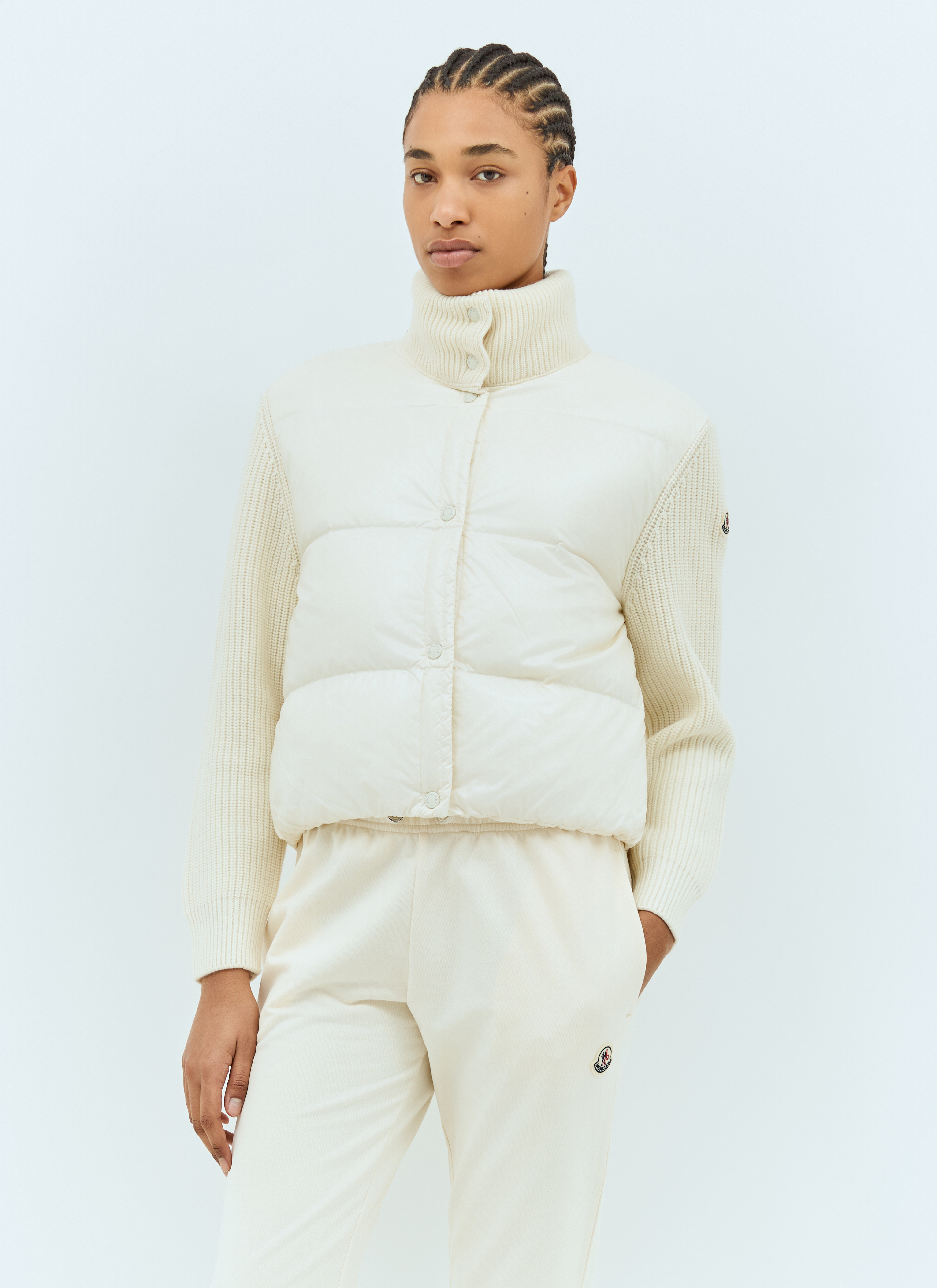 Moncler Women's' Zip-Up Padded Cardigan in Cream | LN-CC®