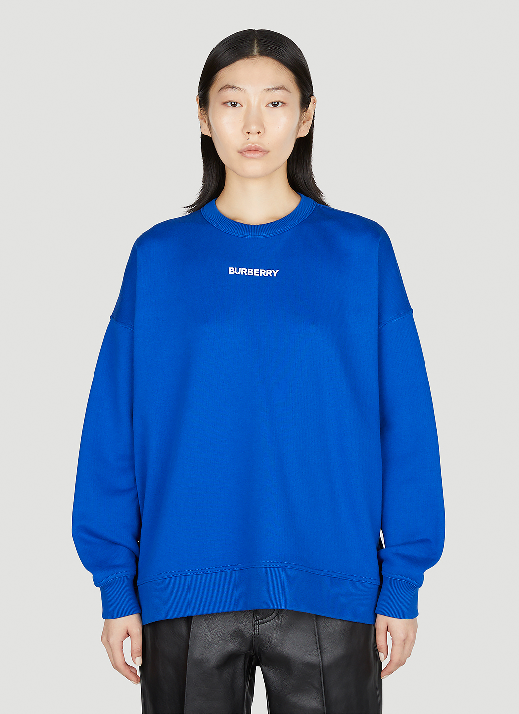 Burberry Logo Print Sweatshirt in Blue LN CC