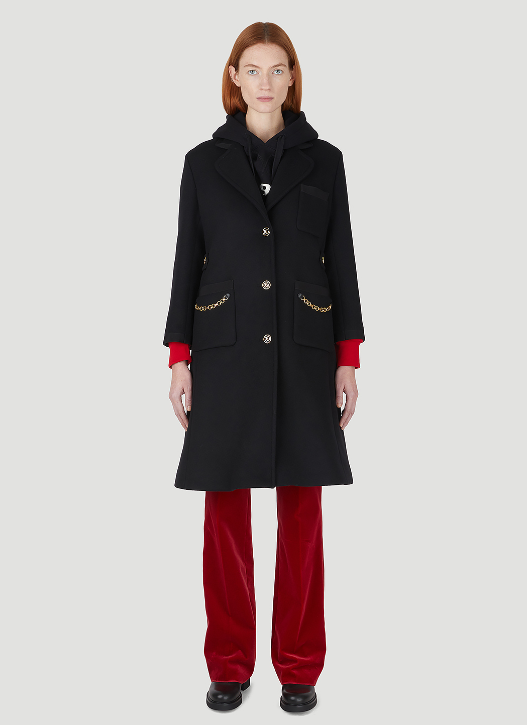 Gucci GG Chain Trim Military Coat Smart Closet