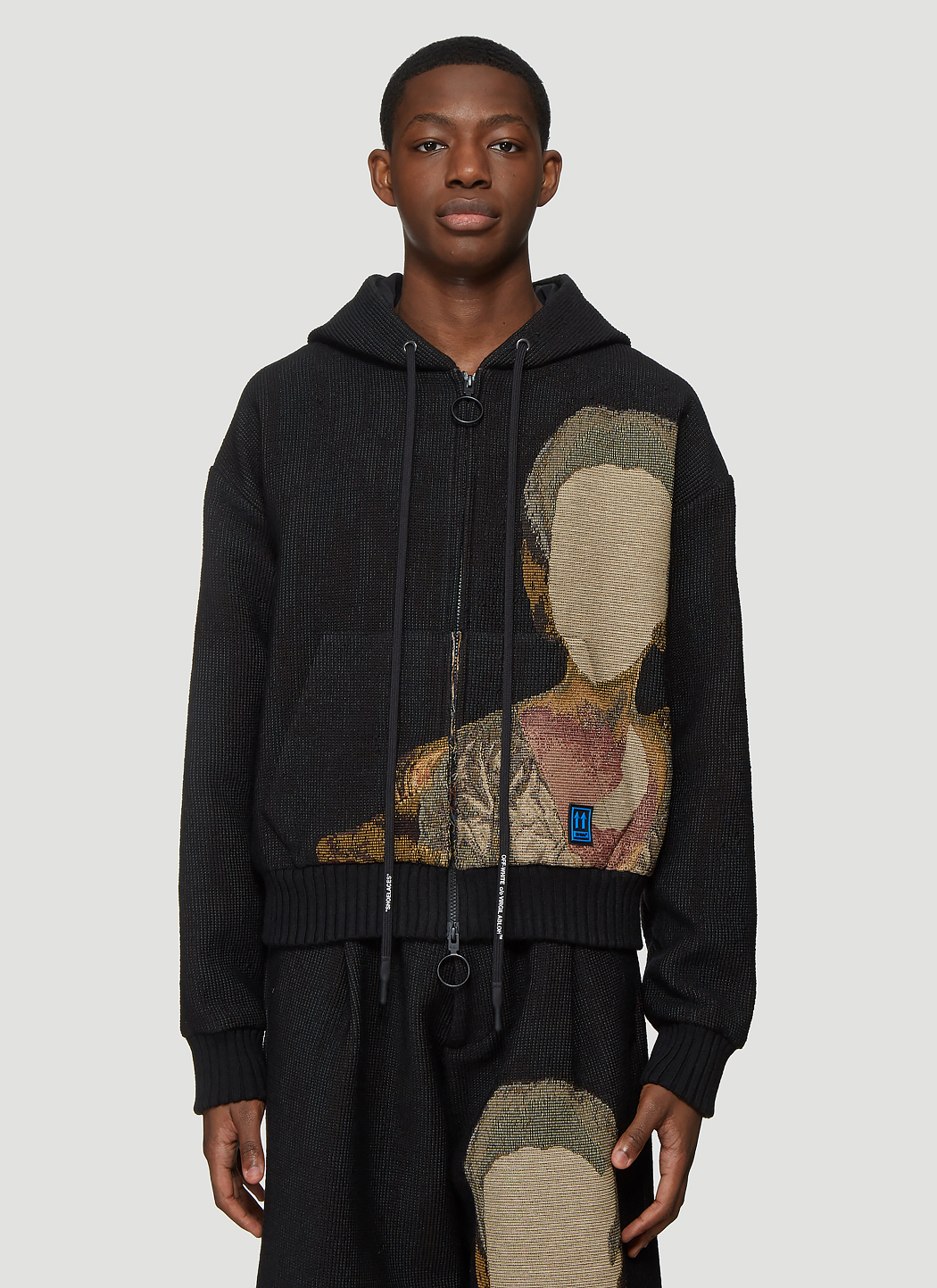 Off-White Tapestry Zip Up Hooded Sweatshirt | LN-CC