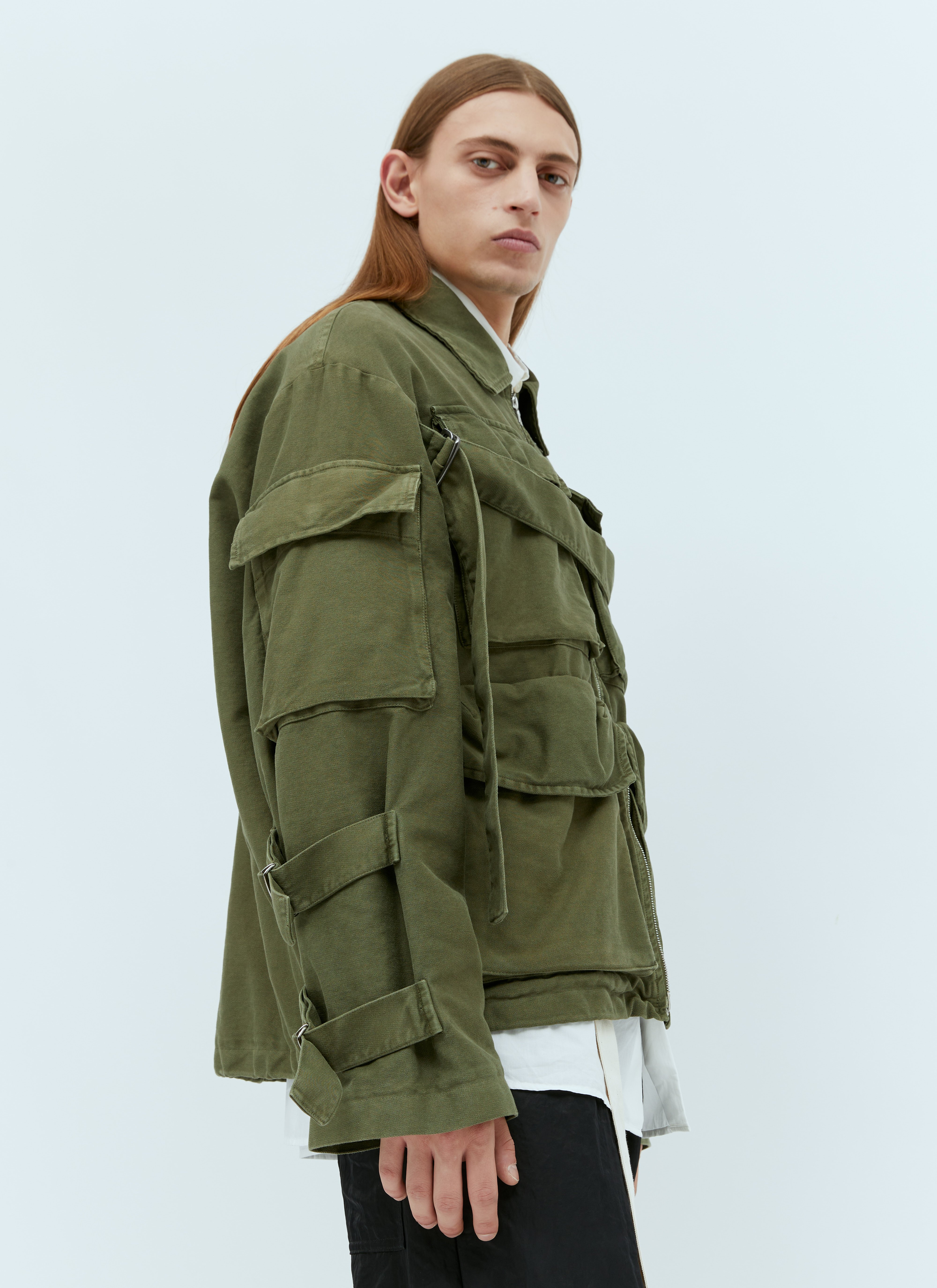 Dries Van Noten Men's Overdyed Cargo Jacket in Green | LN-CC®