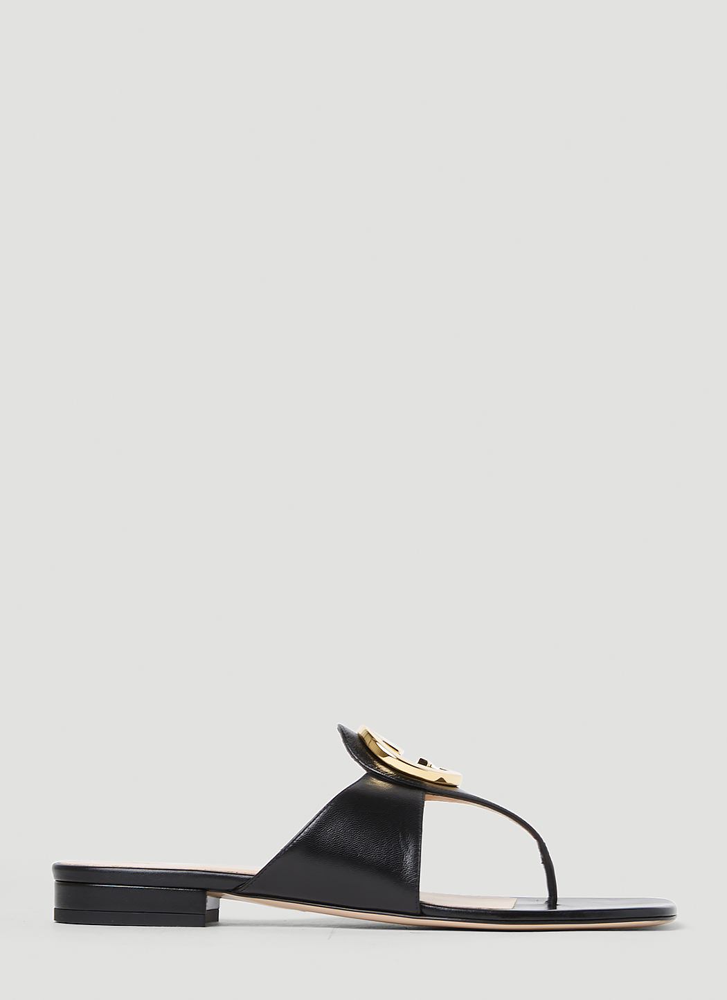 Interlocking G Thong Sandals in Black - Gucci