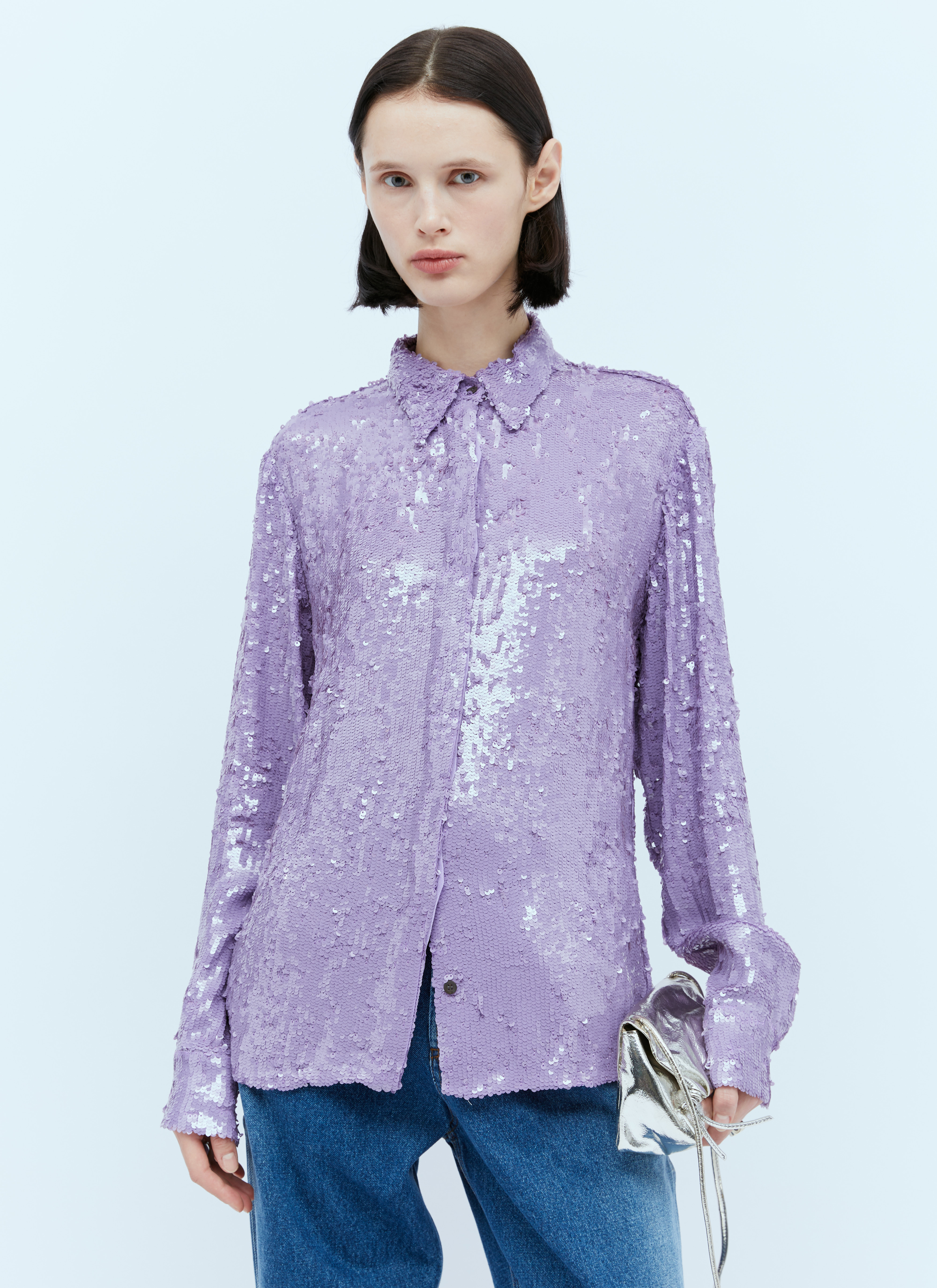 Purple sequin shirt best sale