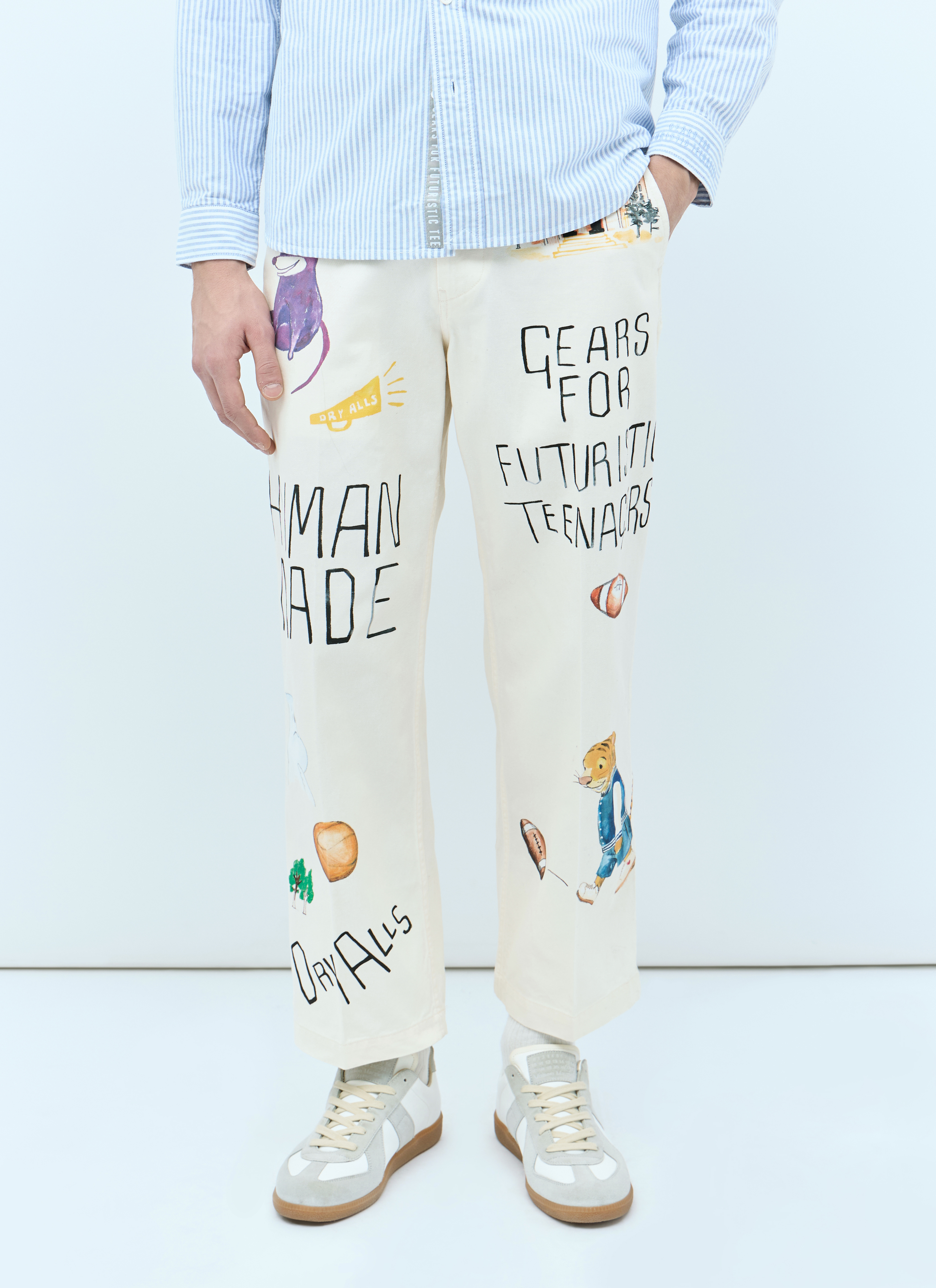 Human Made Men's Printed Chino Pants in Cream | LN-CC®