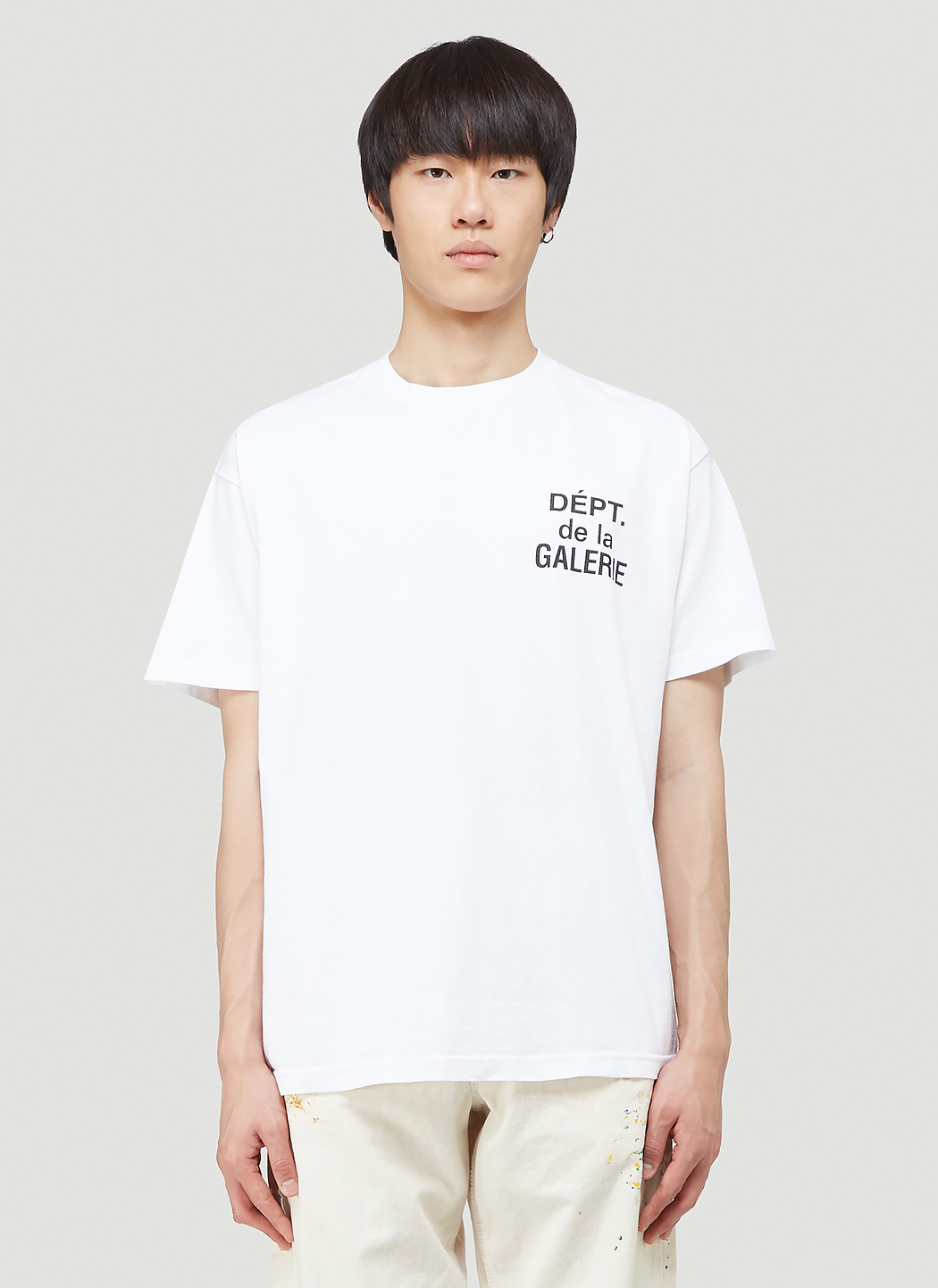 white gallery dept shirt