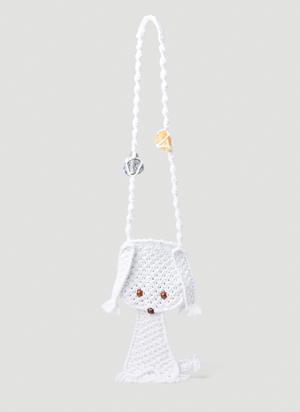 Chopova Lowena Women's Dog Macrame Shoulder Bag in White | LN-CC®