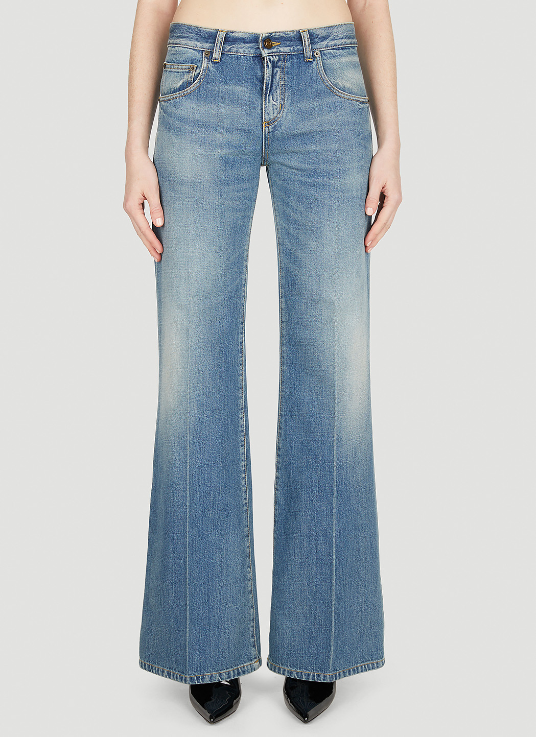 Saint Laurent Nicole Wide Leg Jeans in Blue | LN-CC®