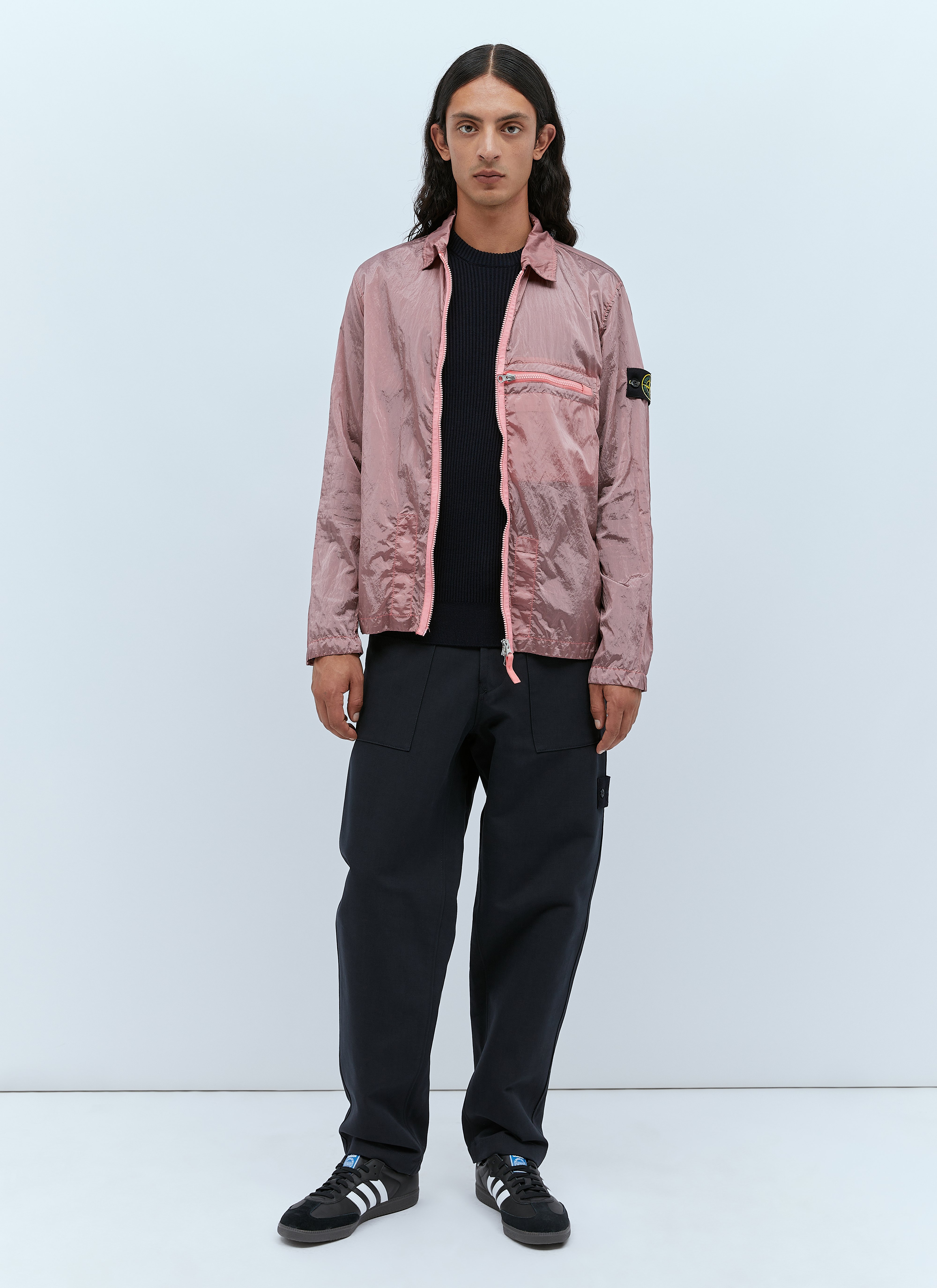 Stone island pink nylon metal clearance overshirt