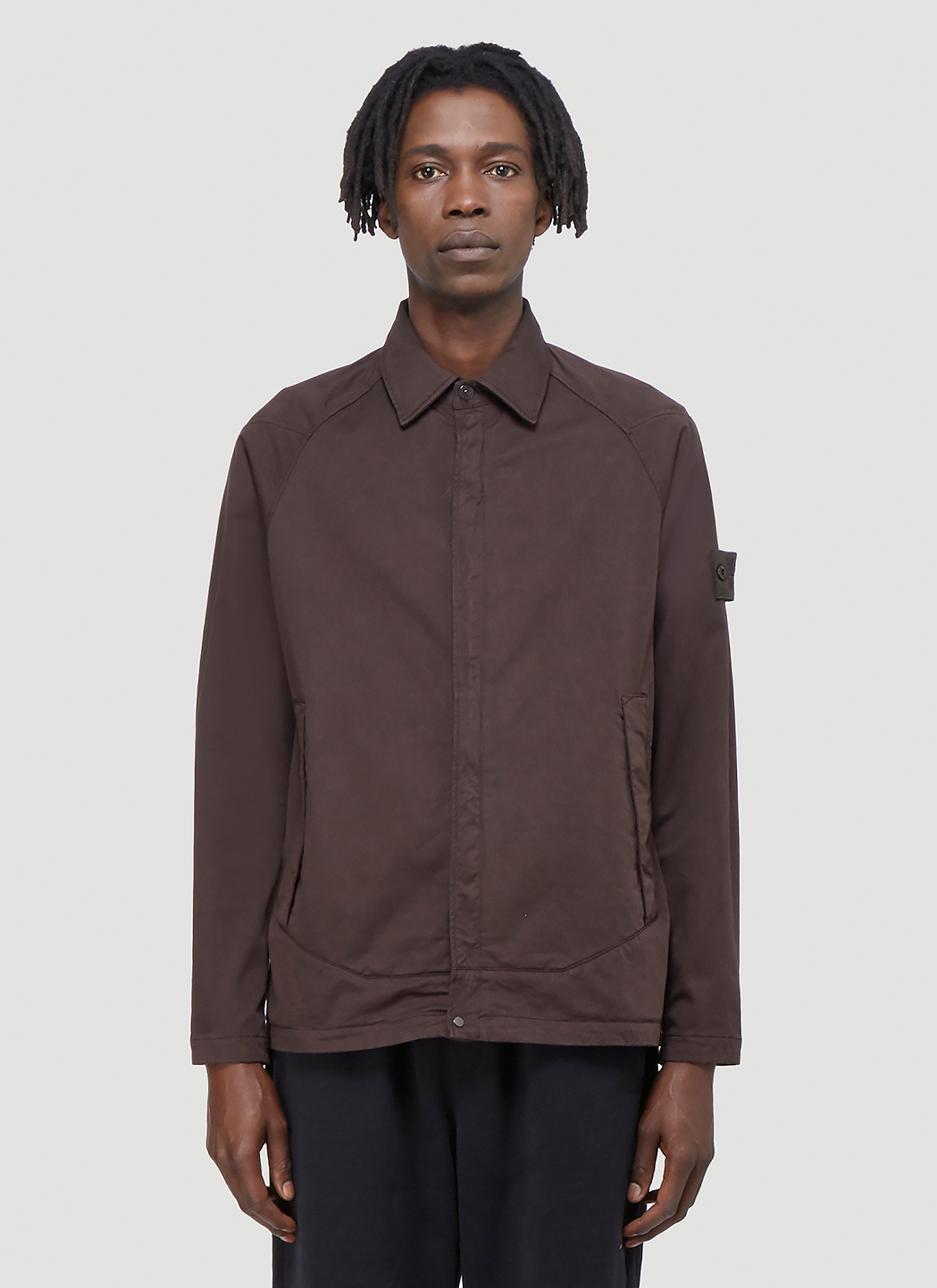 stone island ghost piece satin overshirt