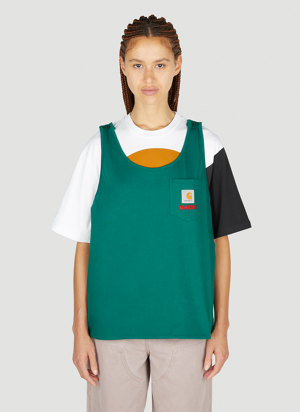 Marni x Carhartt Logo Patch Bib T-Shirt in Green | LN-CC®