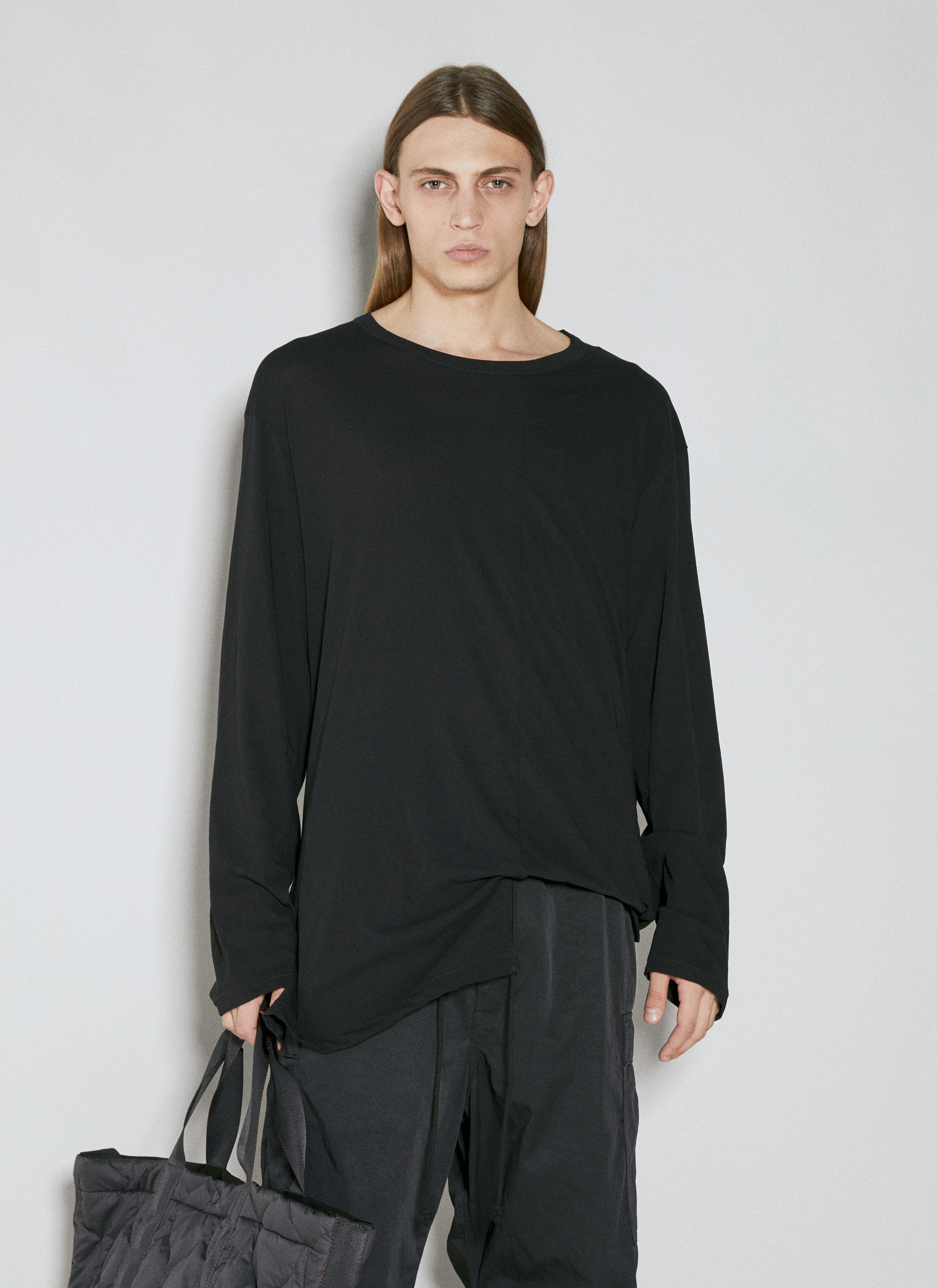 Asymmetric Hem Long Sleeve T-Shirt