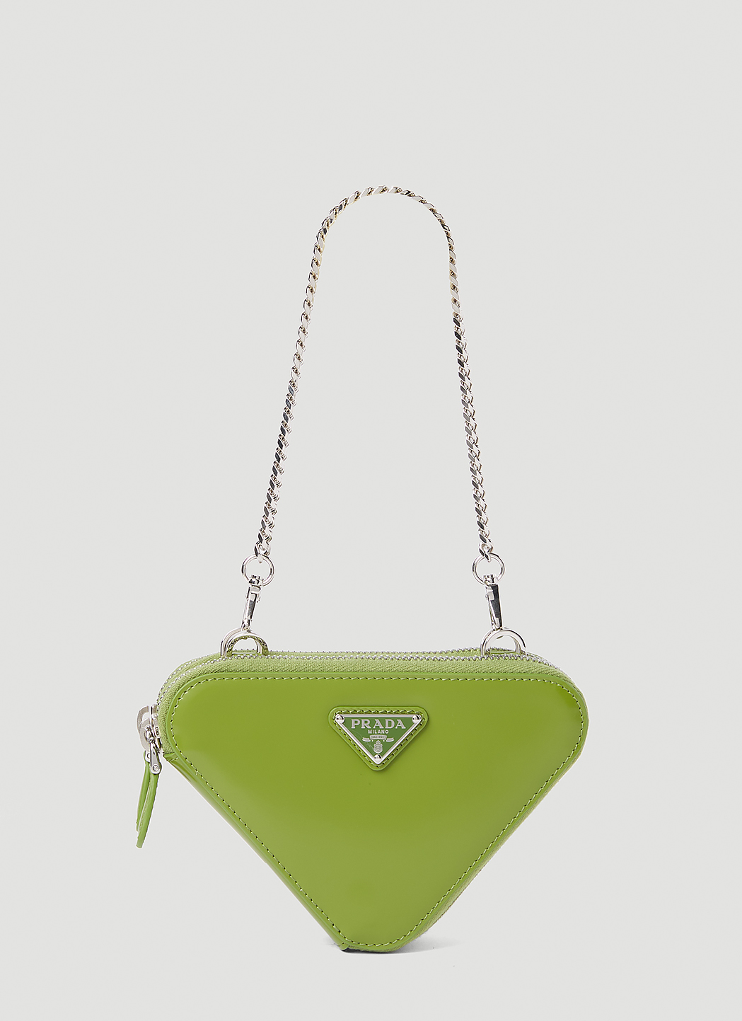 Prada Women s Mini Triangle Chain Wallet in Green LN CC