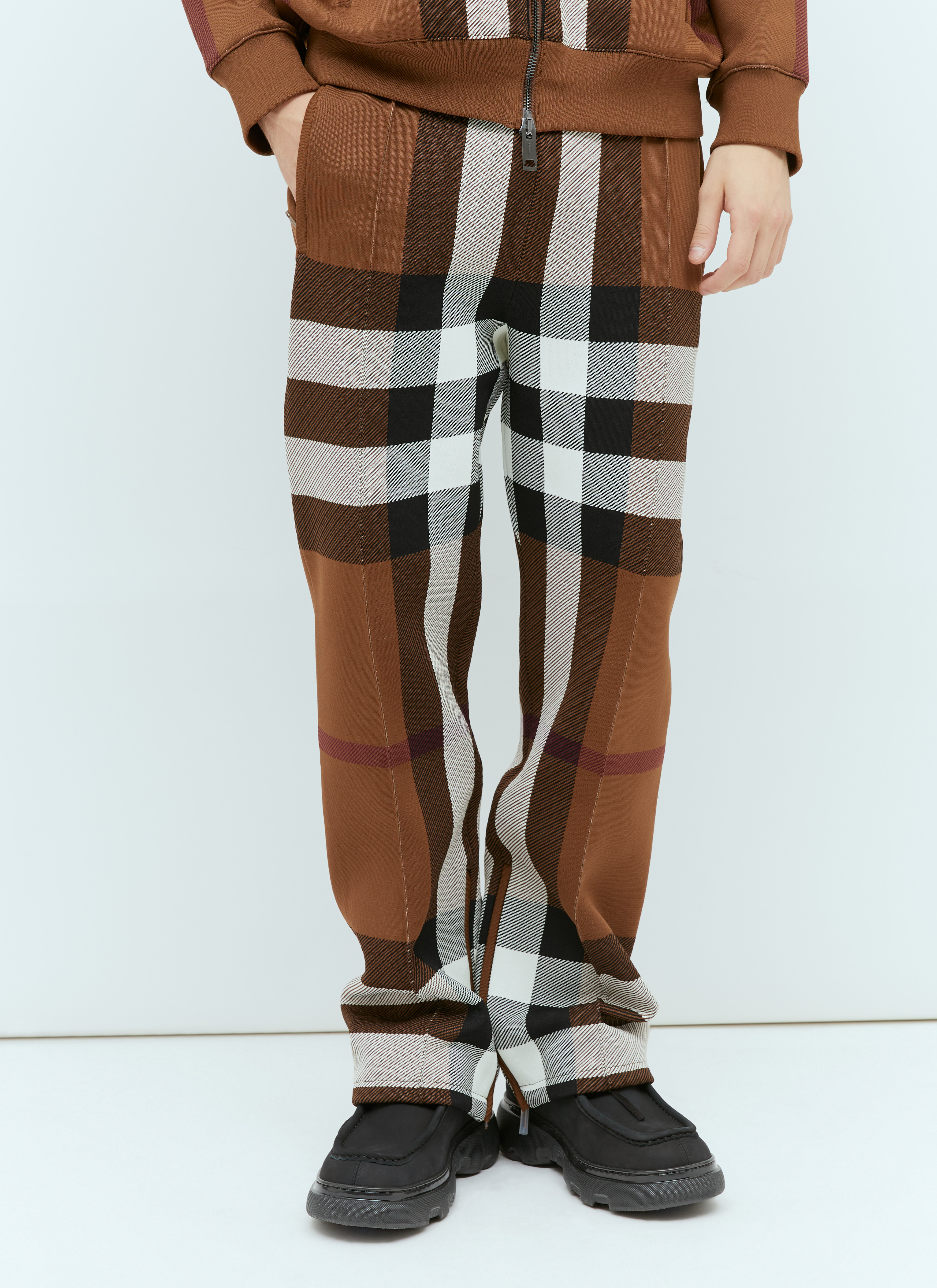 Burberry Men's Check Track Pants in Brown | LN-CC®