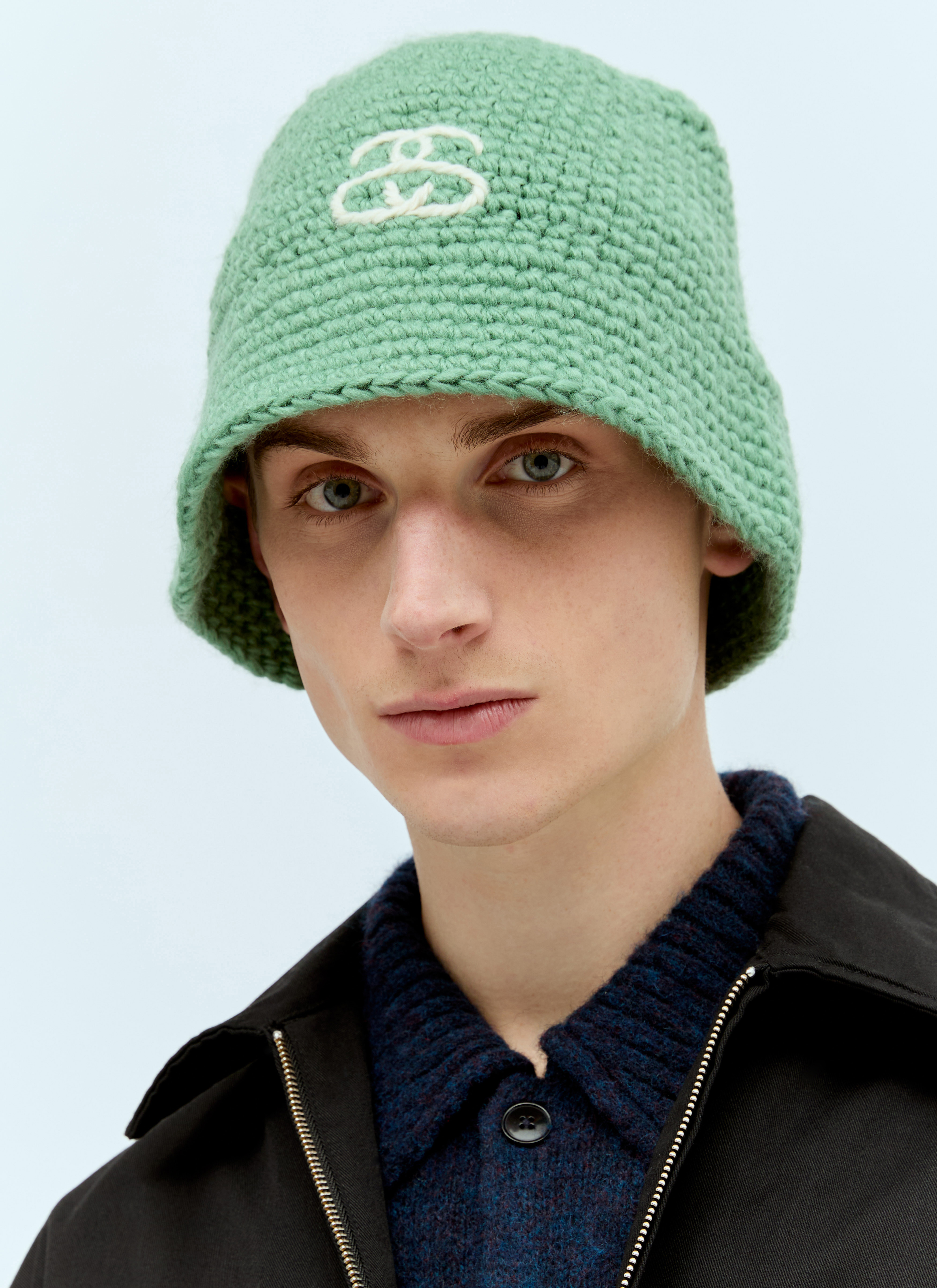 Stüssy Men's Link Knit Bucket Hat in Green | LN-CC®