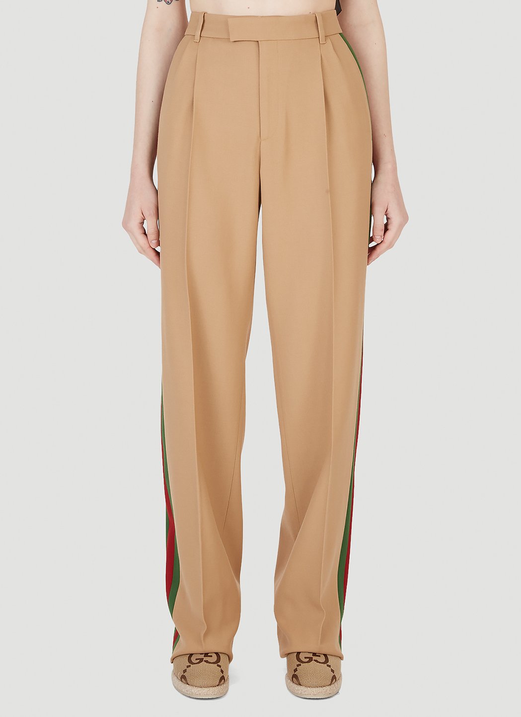 Wool straight pants Gucci Beige size 46 IT in Wool - 39505365