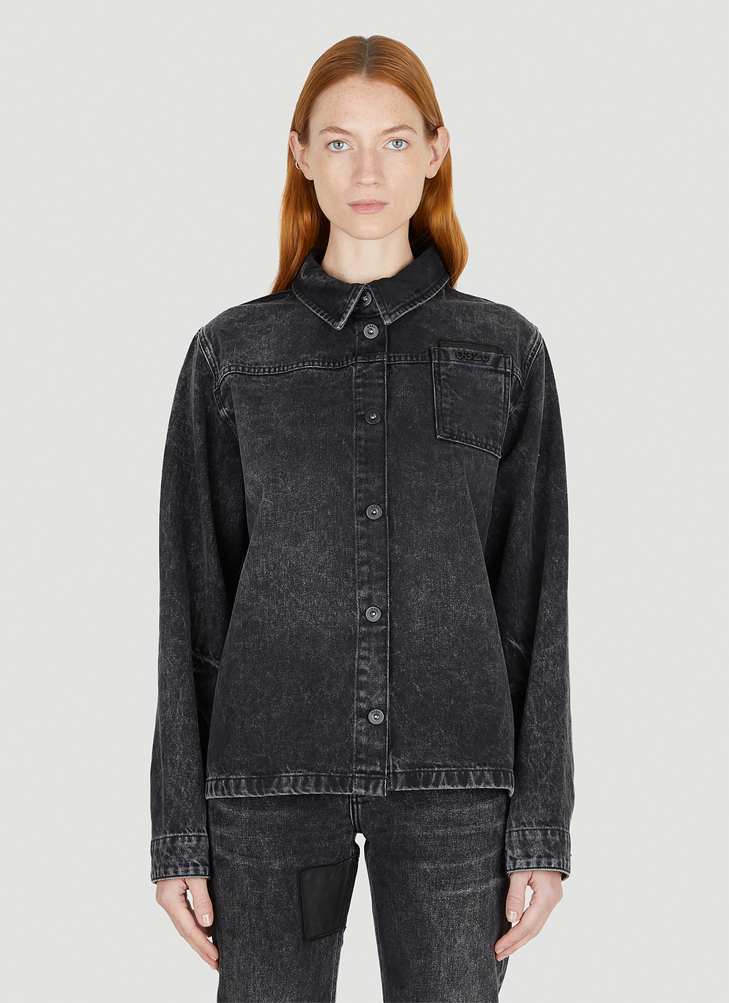 032C Unisex Moon Wash Denim Jacket in Black | LN-CC®
