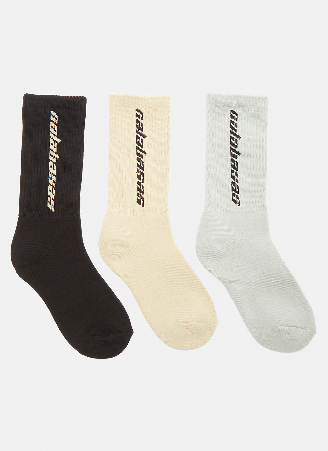 Yeezy Calabasas Socks 3 Pack in Black | LN-CC